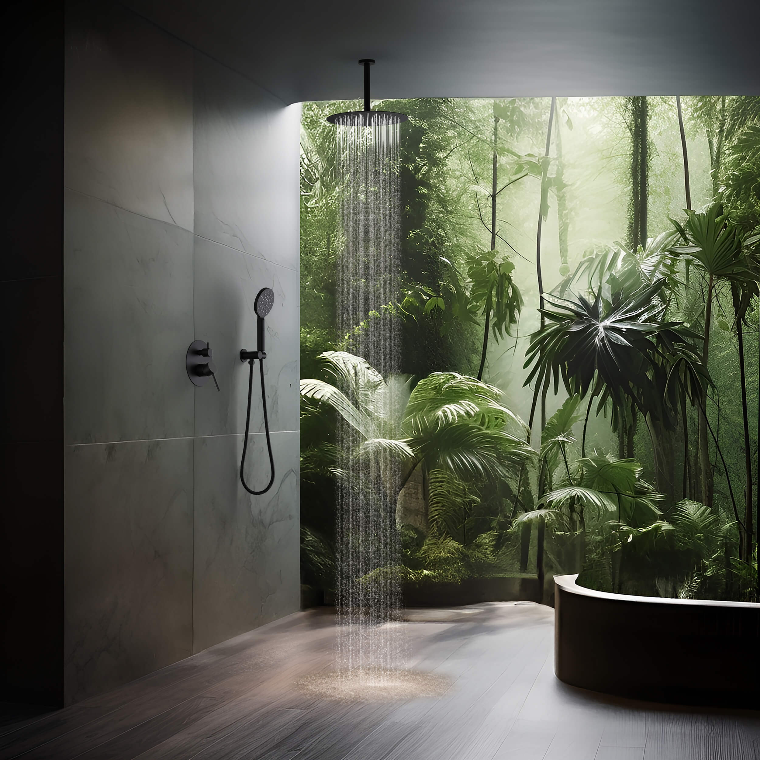 Halo Pressure Balanced 2-Function Ceiling Mount Shower System with Rough-in Valve - CSF-4008 - Shop at Home Craft Studio - 23