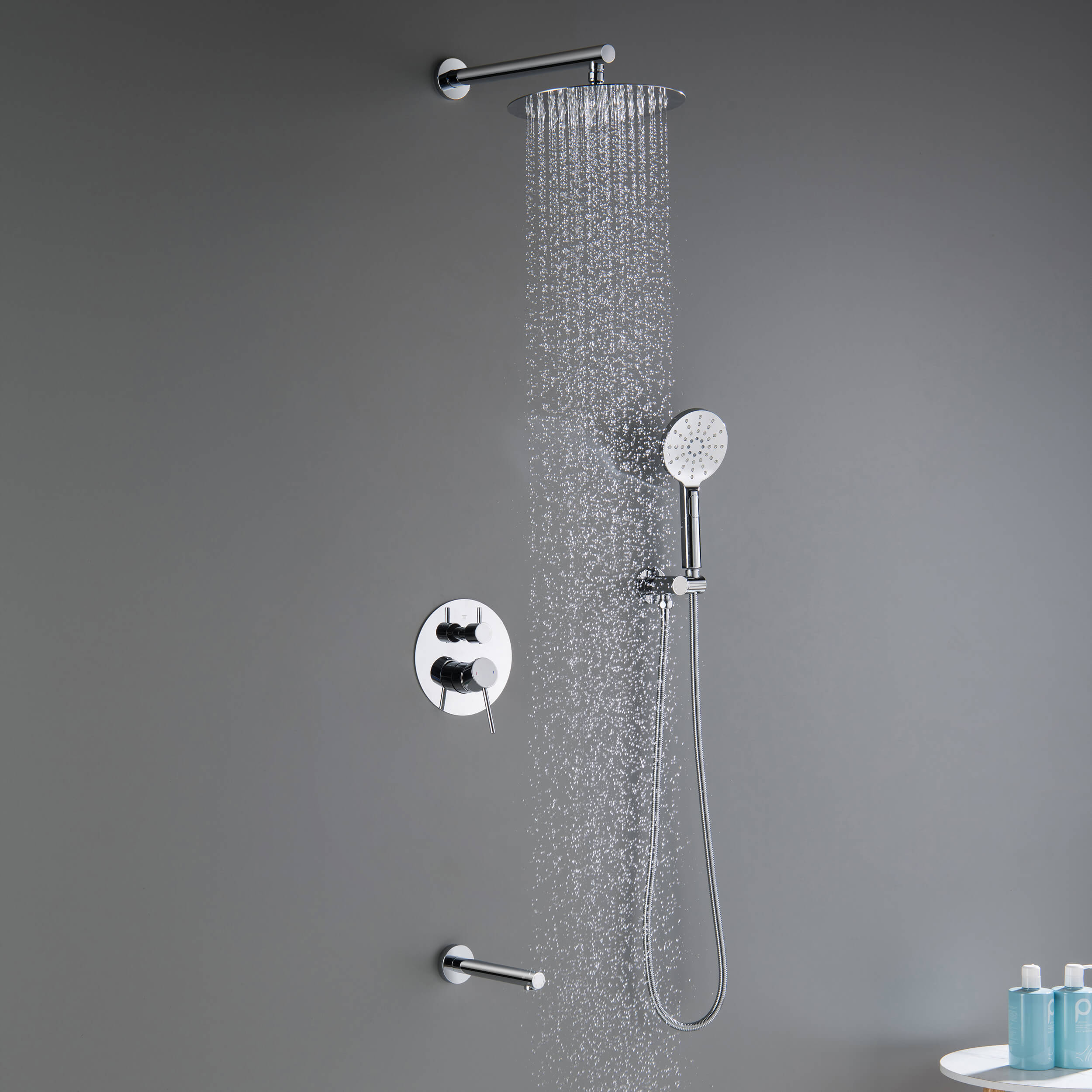 Halo Pressure Balanced 3-Function Wall Mount Shower System with Rough-In Valve - CSF-4004 - Shop at Home Craft Studio - 18