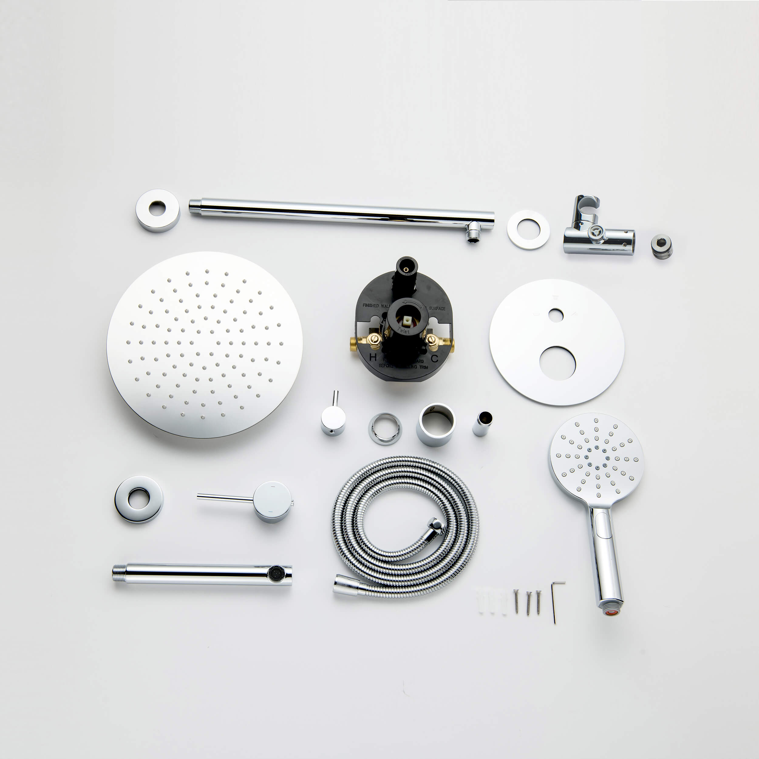 Halo Pressure Balanced 3-Function Wall Mount Shower System with Rough-In Valve - CSF-4004 - Shop at Home Craft Studio - 29