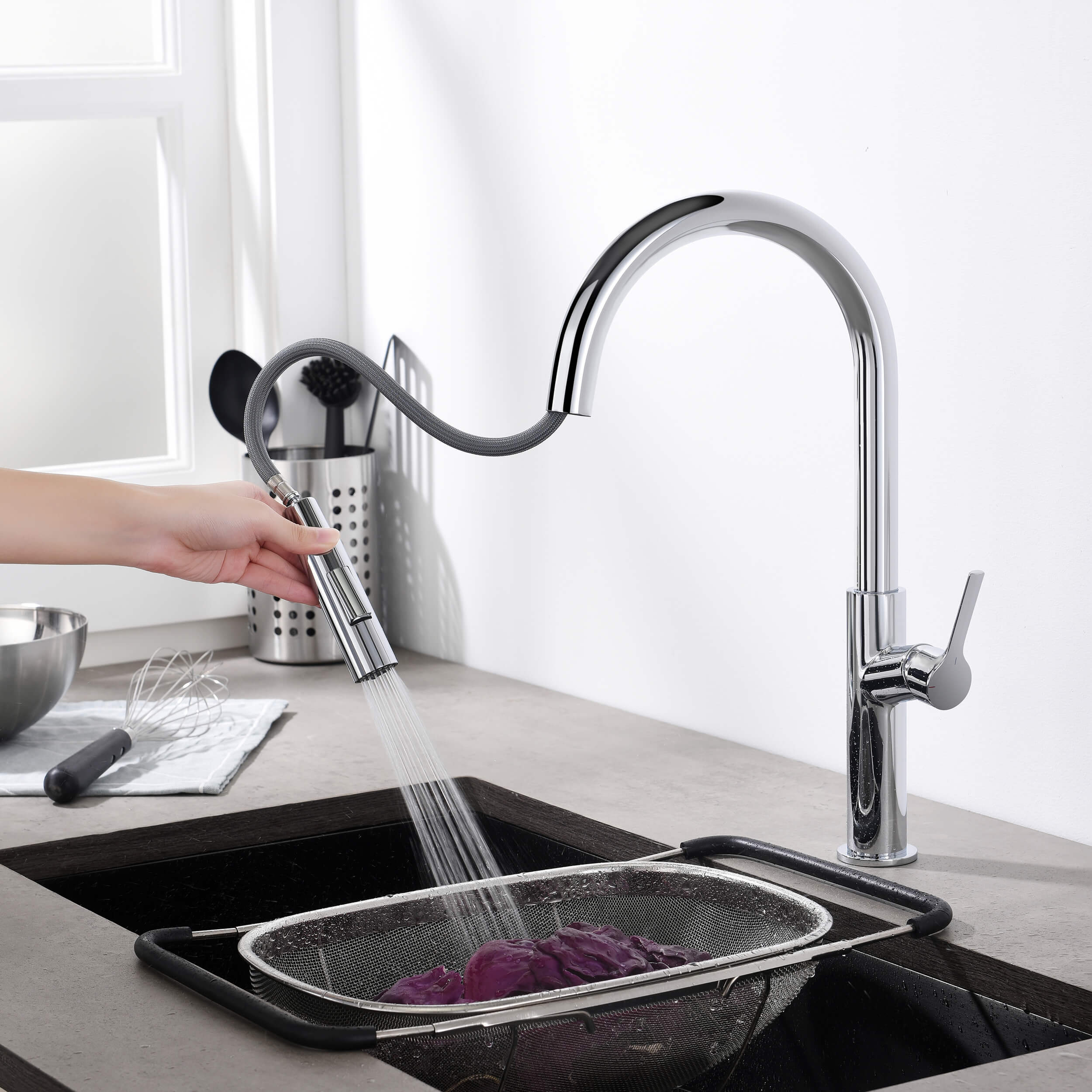 Neo Single Handle Pull Down Kitchen Sink Faucet - CKF-2018 - Shop at Home Craft Studio - 17