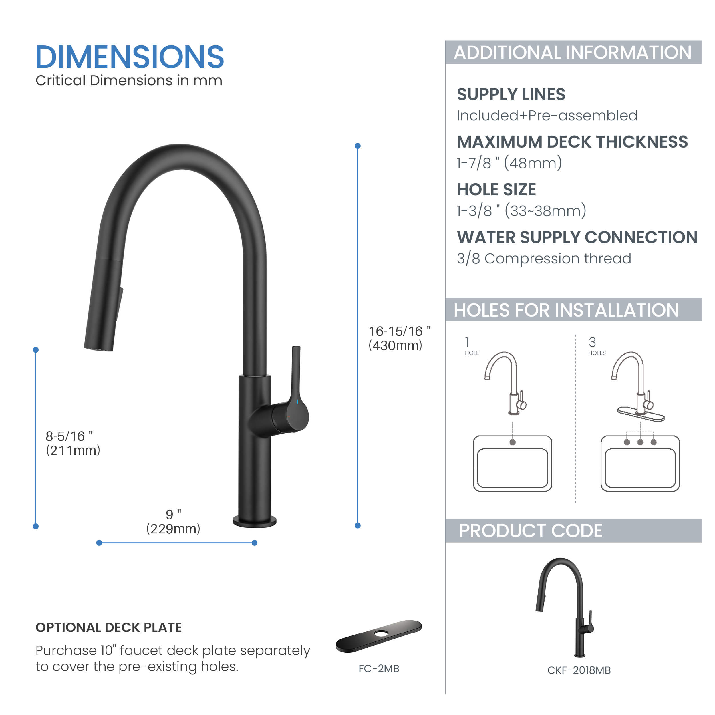 Neo Single Handle Pull Down Kitchen Sink Faucet - CKF-2018 - Shop at Home Craft Studio - 27