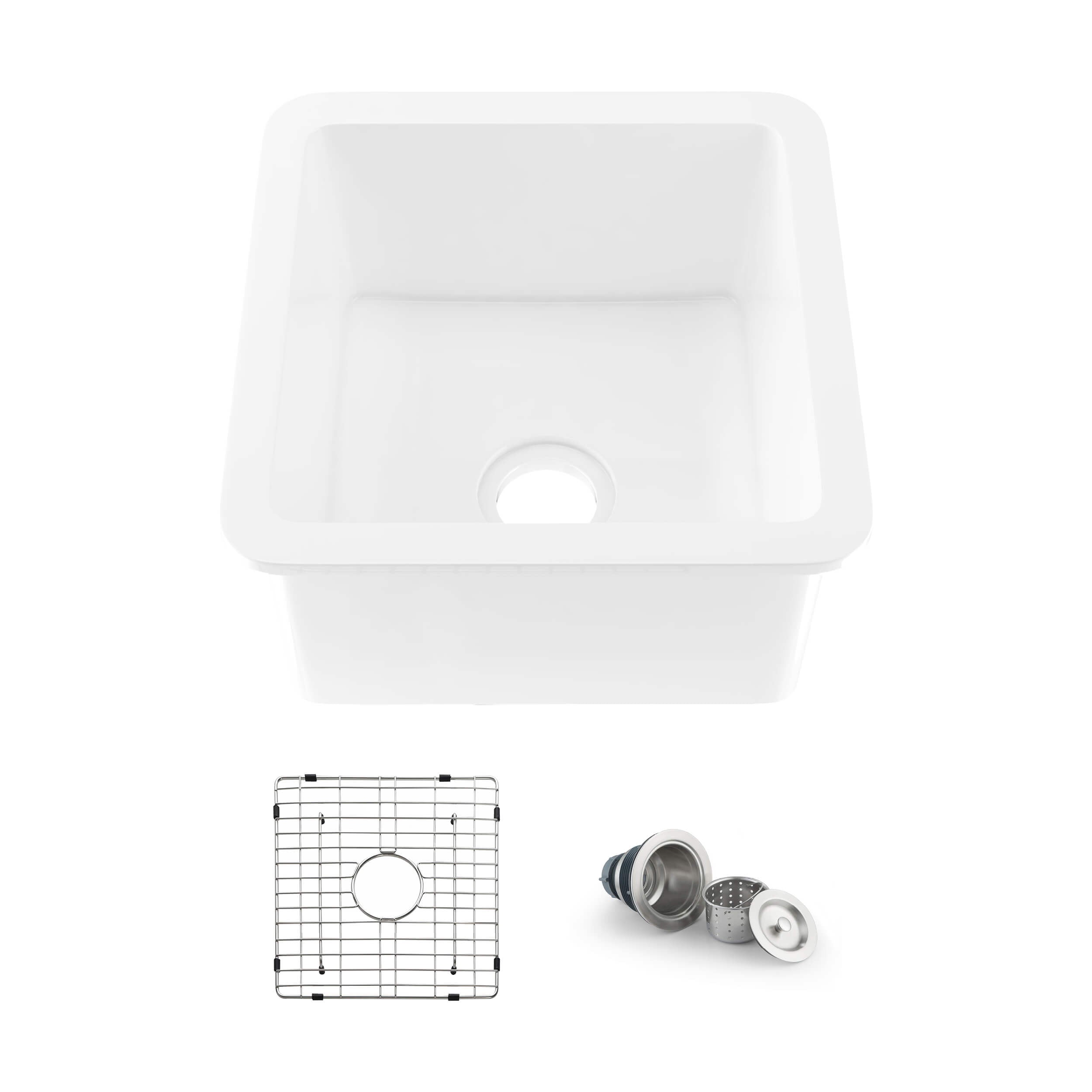 Nova 18" Fireclay Single Bowl Kitchen Undermount Sink - C2-18SQ - Shop at Home Craft Studio - 1