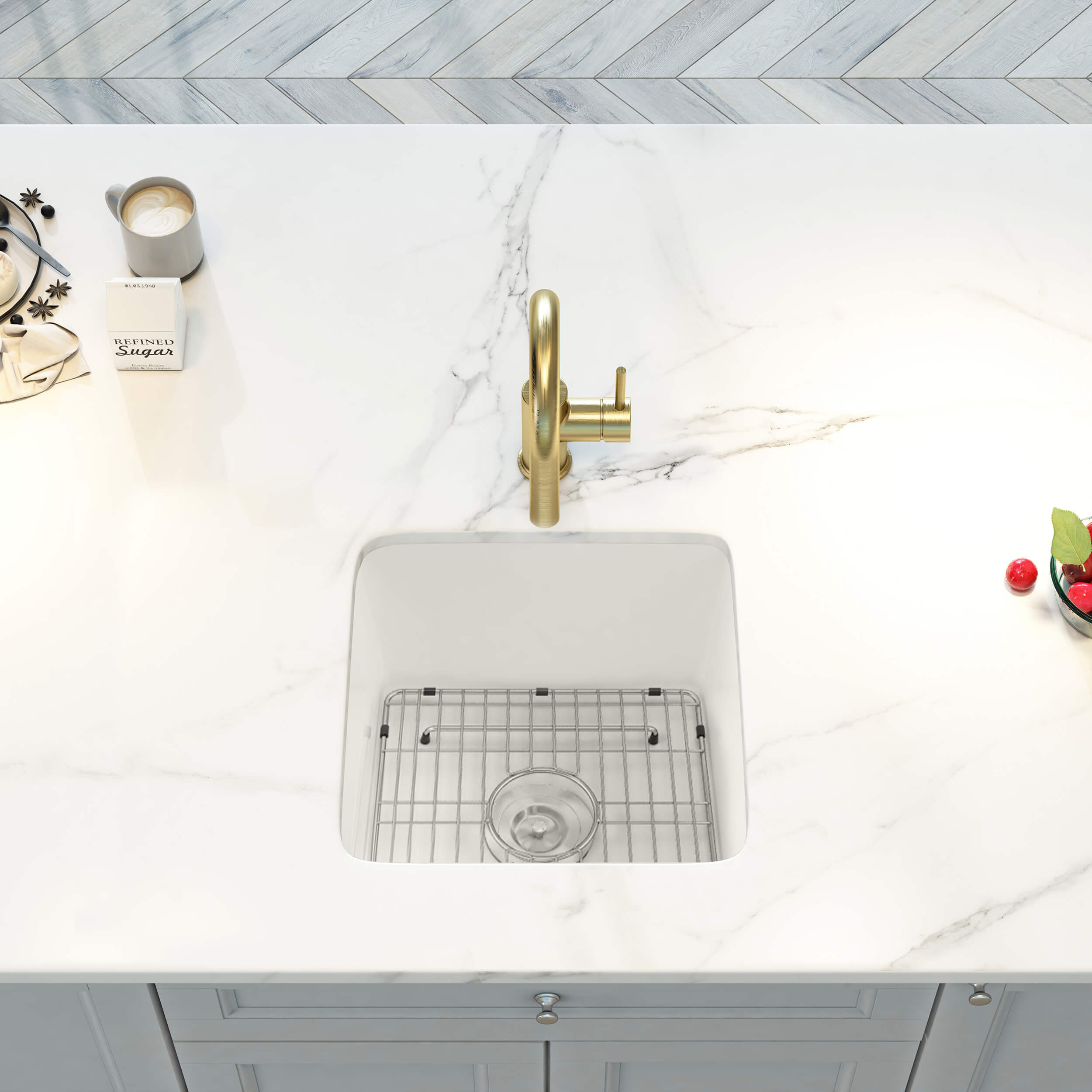 Nova 18" Fireclay Single Bowl Kitchen Undermount Sink - C2-18SQ - Shop at Home Craft Studio - 3