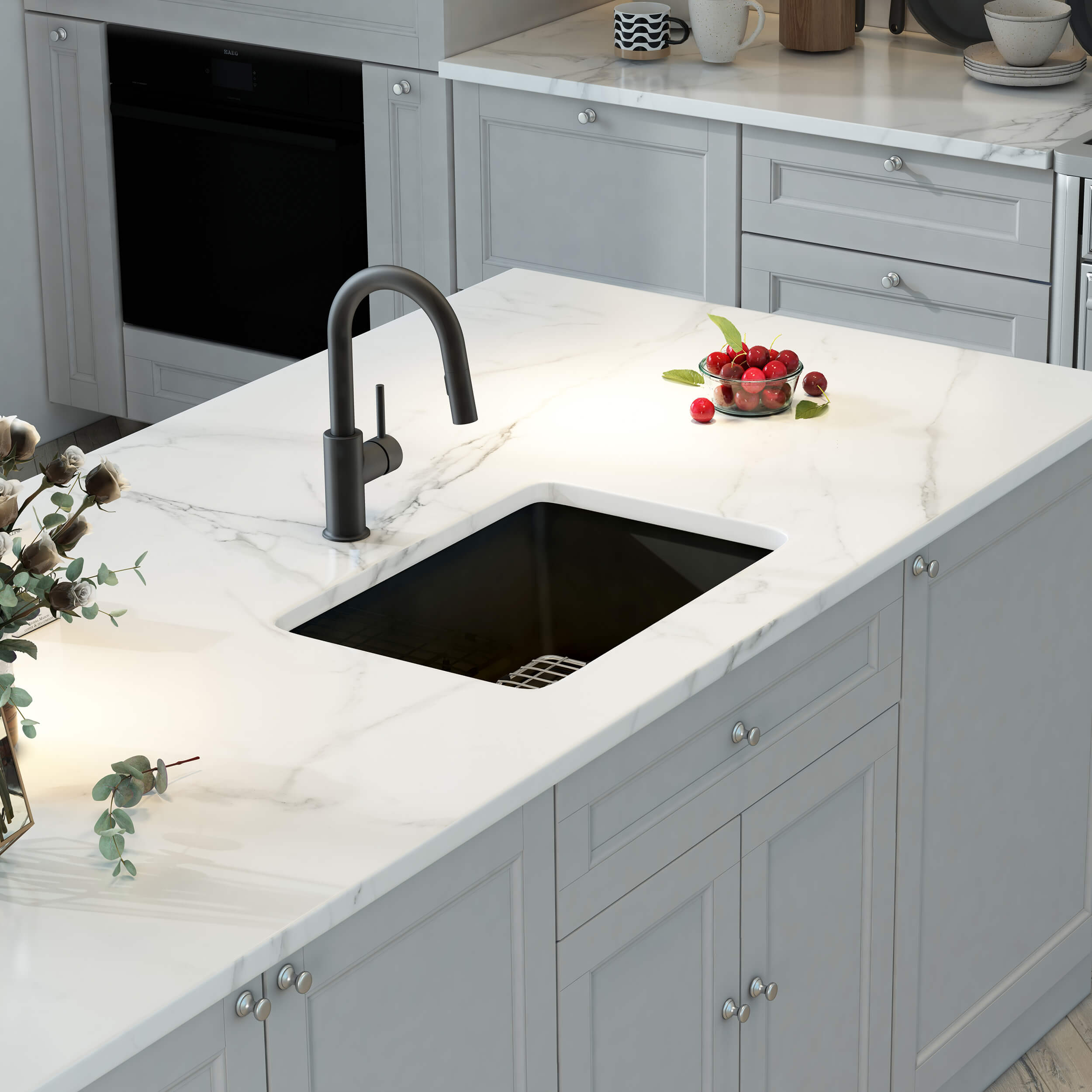 Nova 27" Matte Black Fireclay Single Bowl Kitchen Undermount Sink - C2-27SMB - Shop at Home Craft Studio - 3