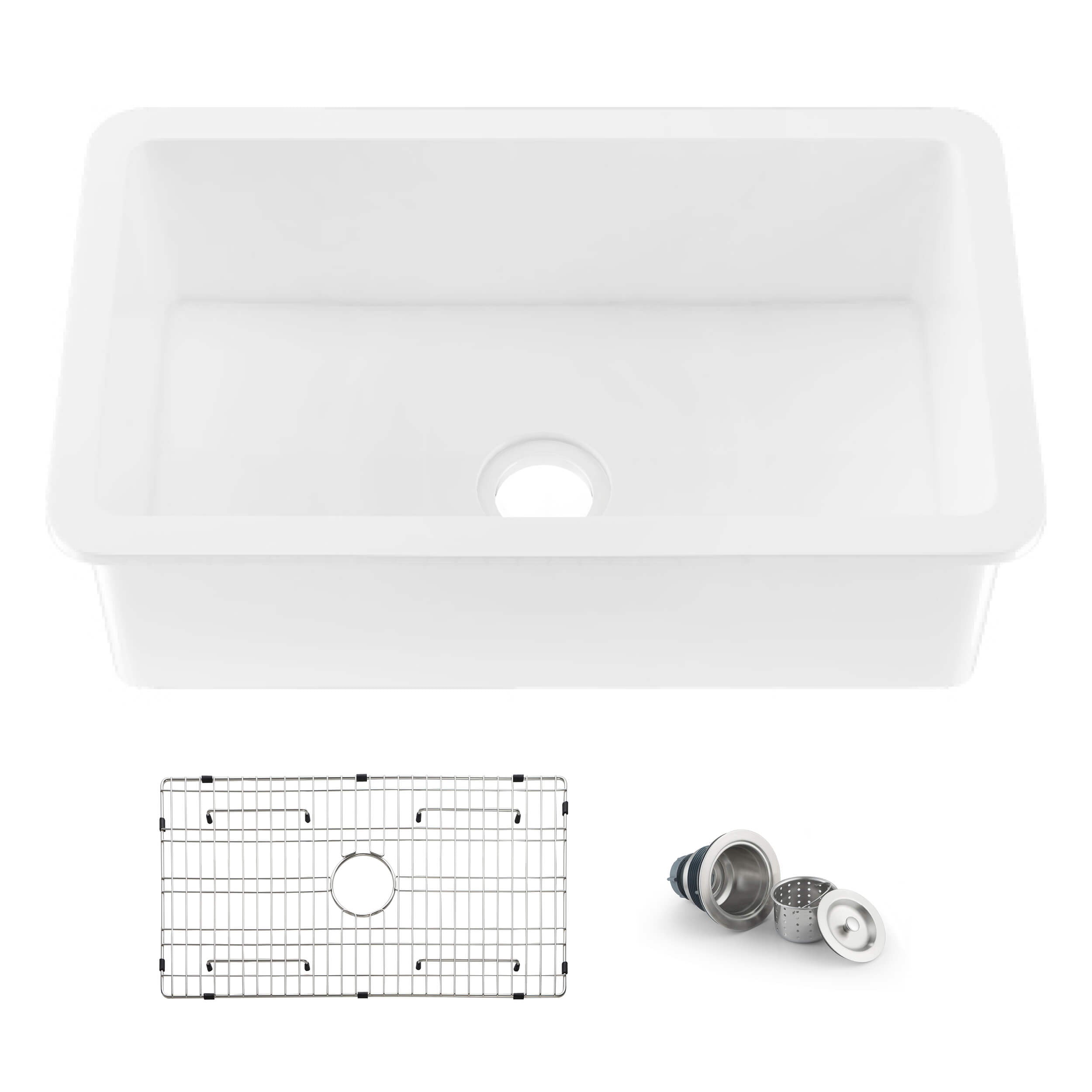 Nova 32" Single Bowl Undermount Fireclay Kitchen Sink - C2-32S - Shop at Home Craft Studio - 1