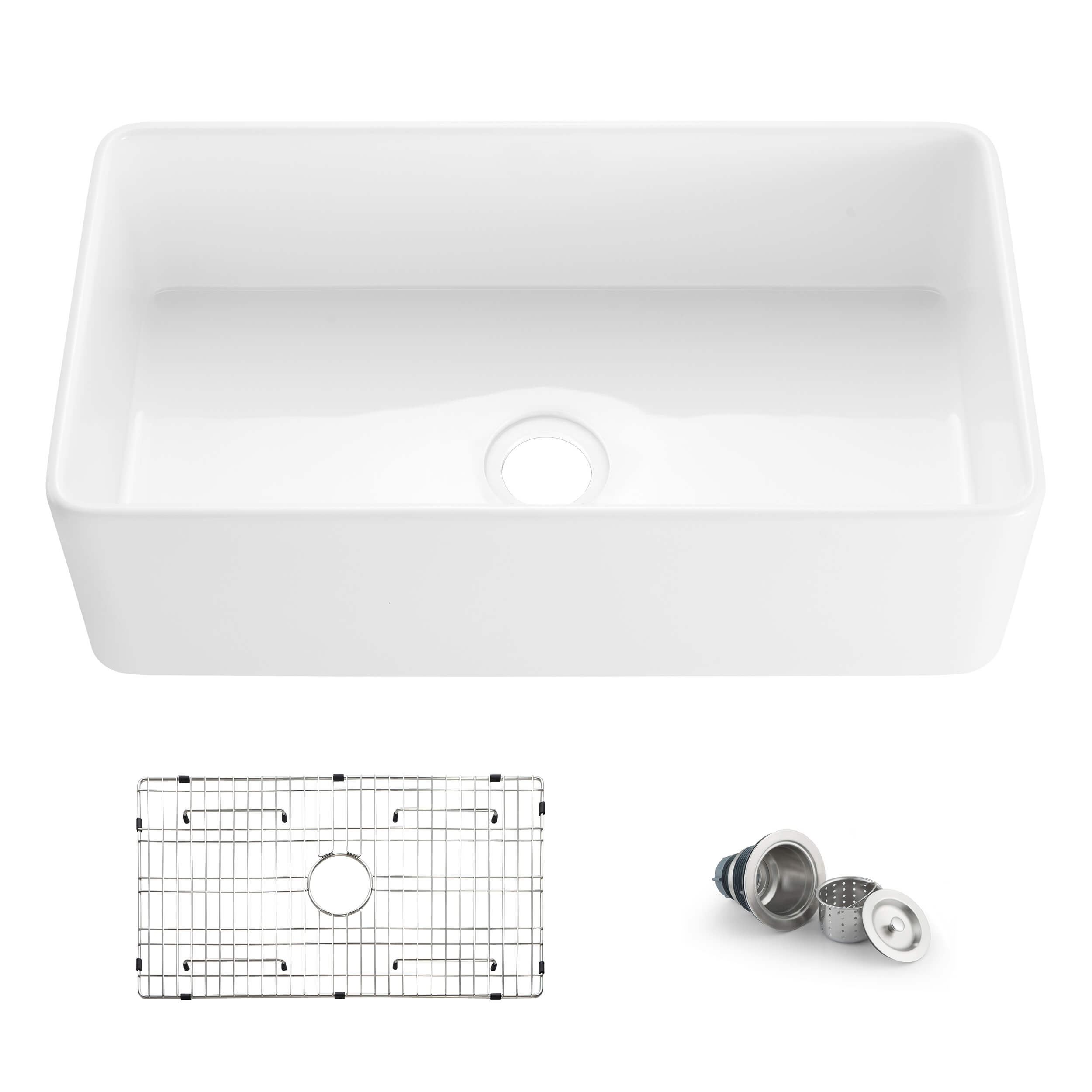Nova 33" Fireclay Single Bowl Kitchen Farmhouse Sink - C2-33SF - Shop at Home Craft Studio - 1