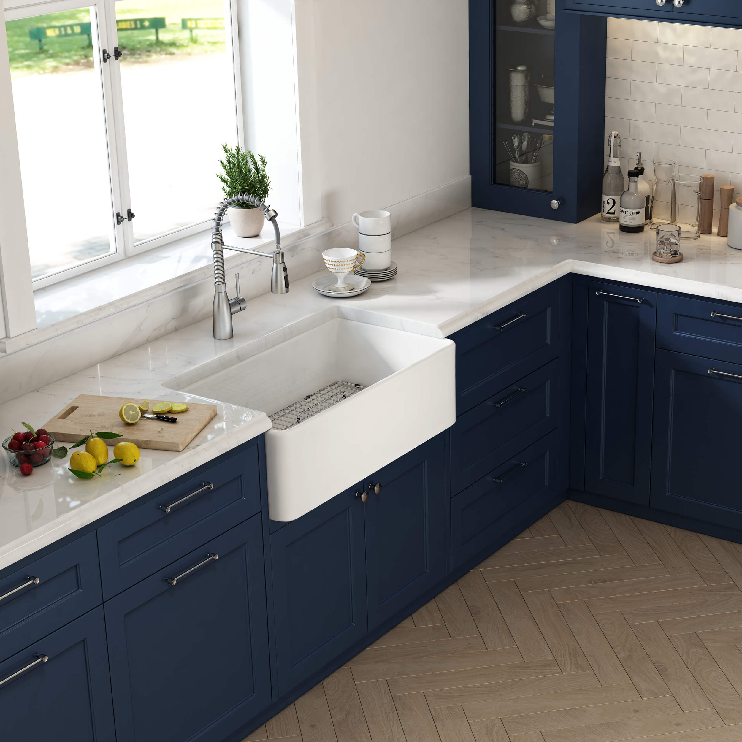Nova 33" Fireclay Single Bowl Kitchen Farmhouse Sink - C2-33SF - Shop at Home Craft Studio - 3