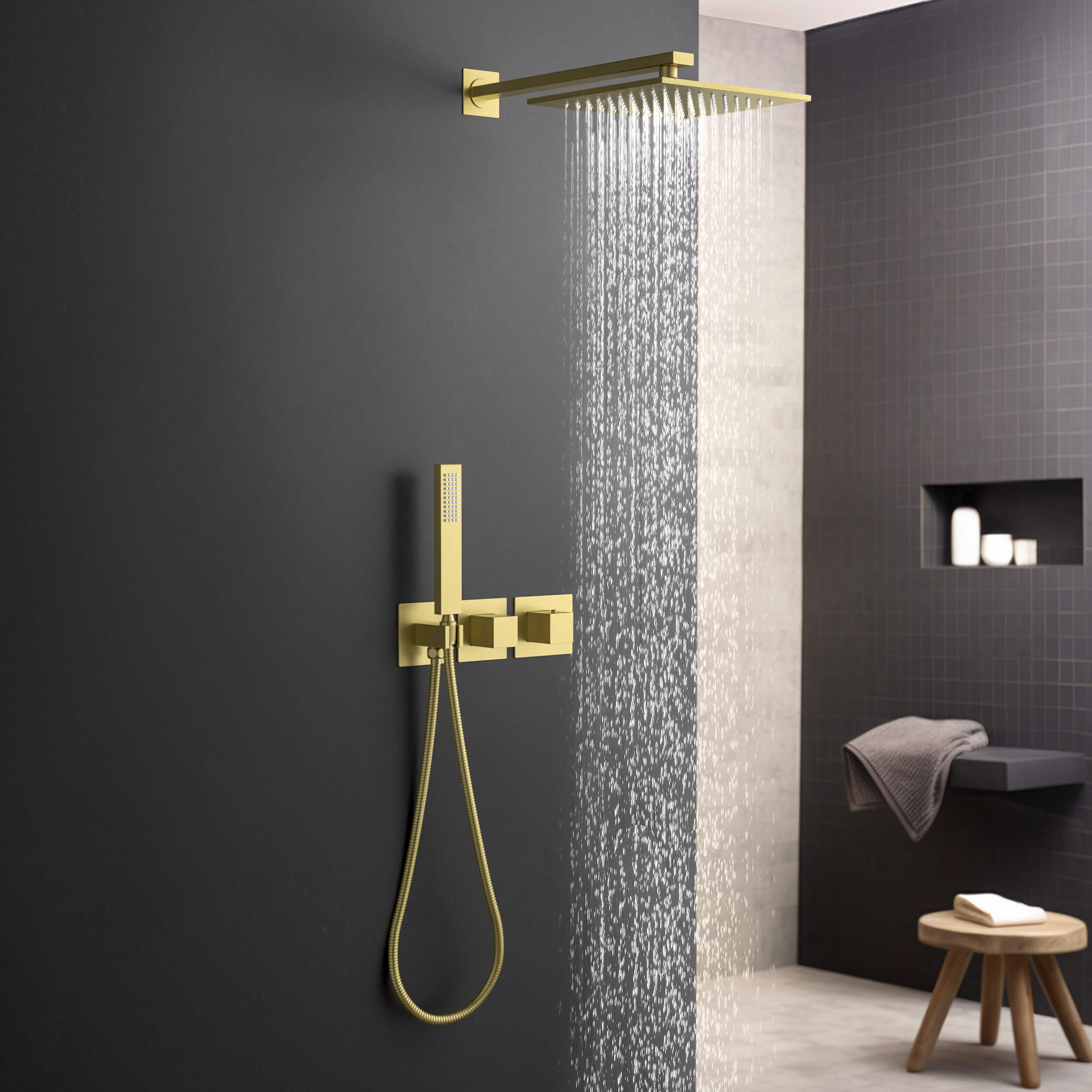 Quadra 2-Function Thermostatic Wall Mount Shower System With Rough-in Valve - CSF-4014 - Shop at Home Craft Studio - 5