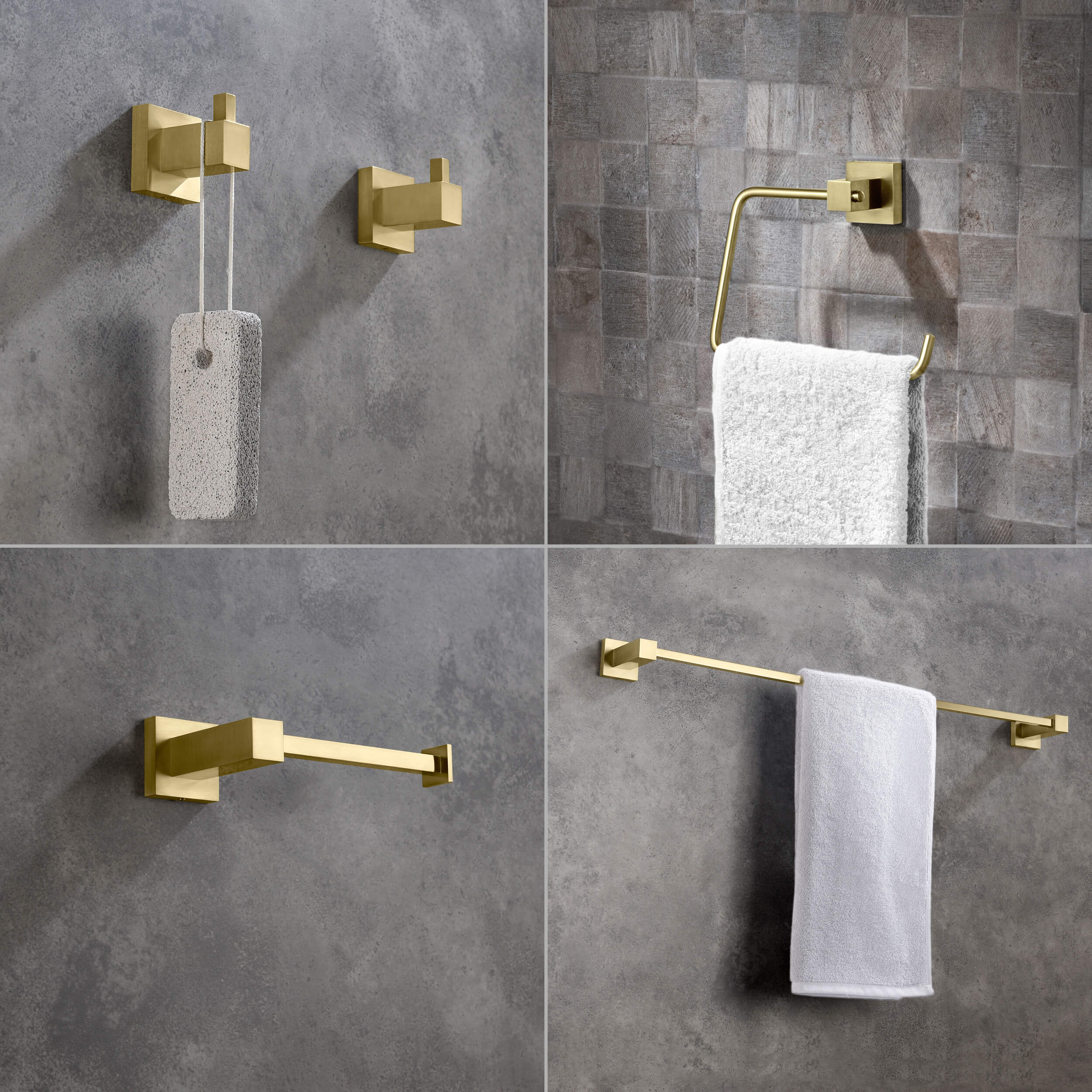 Quadra 5-Piece Bathroom Hardware Set - C-CBA15-5-1 - Shop at Home Craft Studio - 2