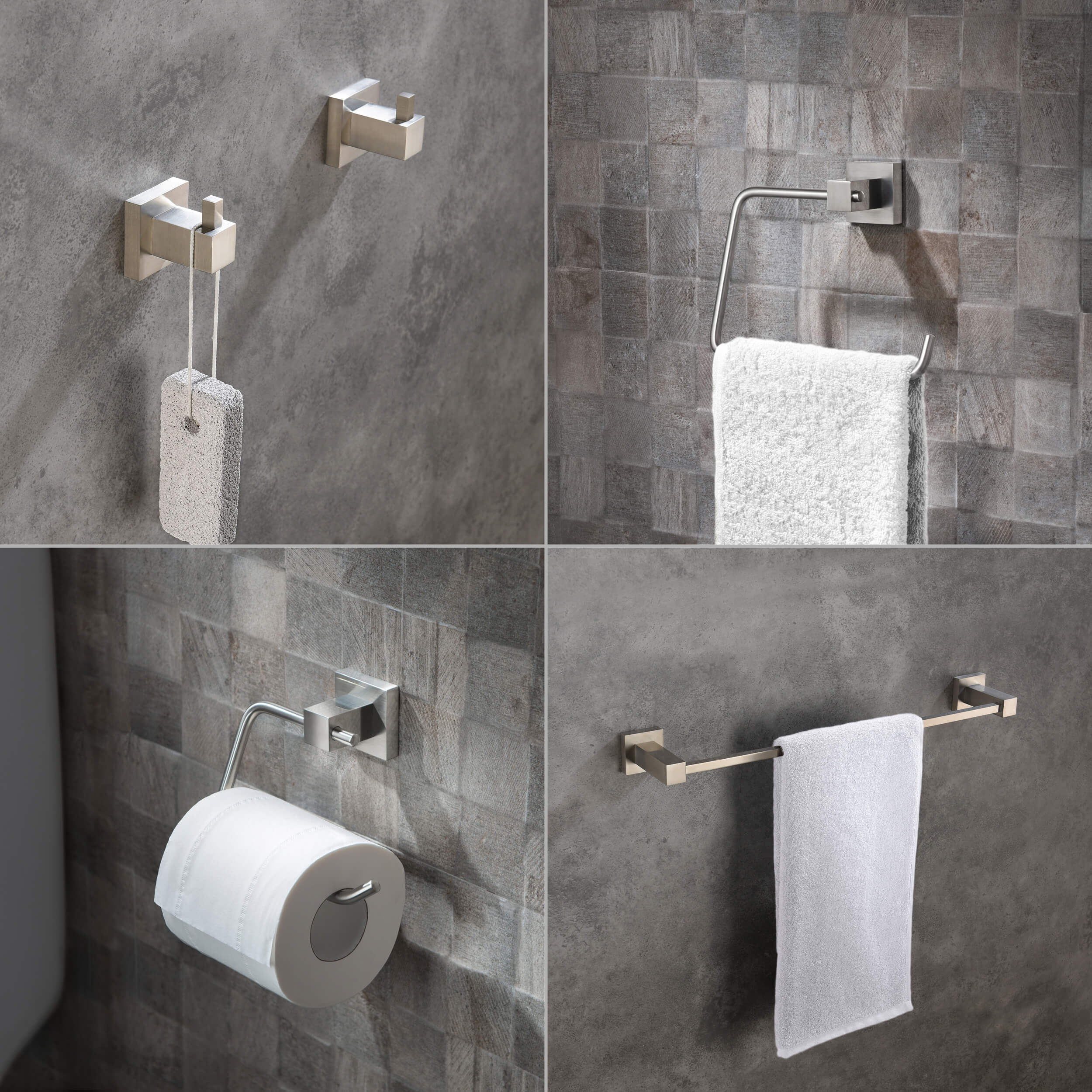 Quadra 5-Piece Bathroom Hardware Set - C-CBA15-5-4 - Shop at Home Craft Studio - 13