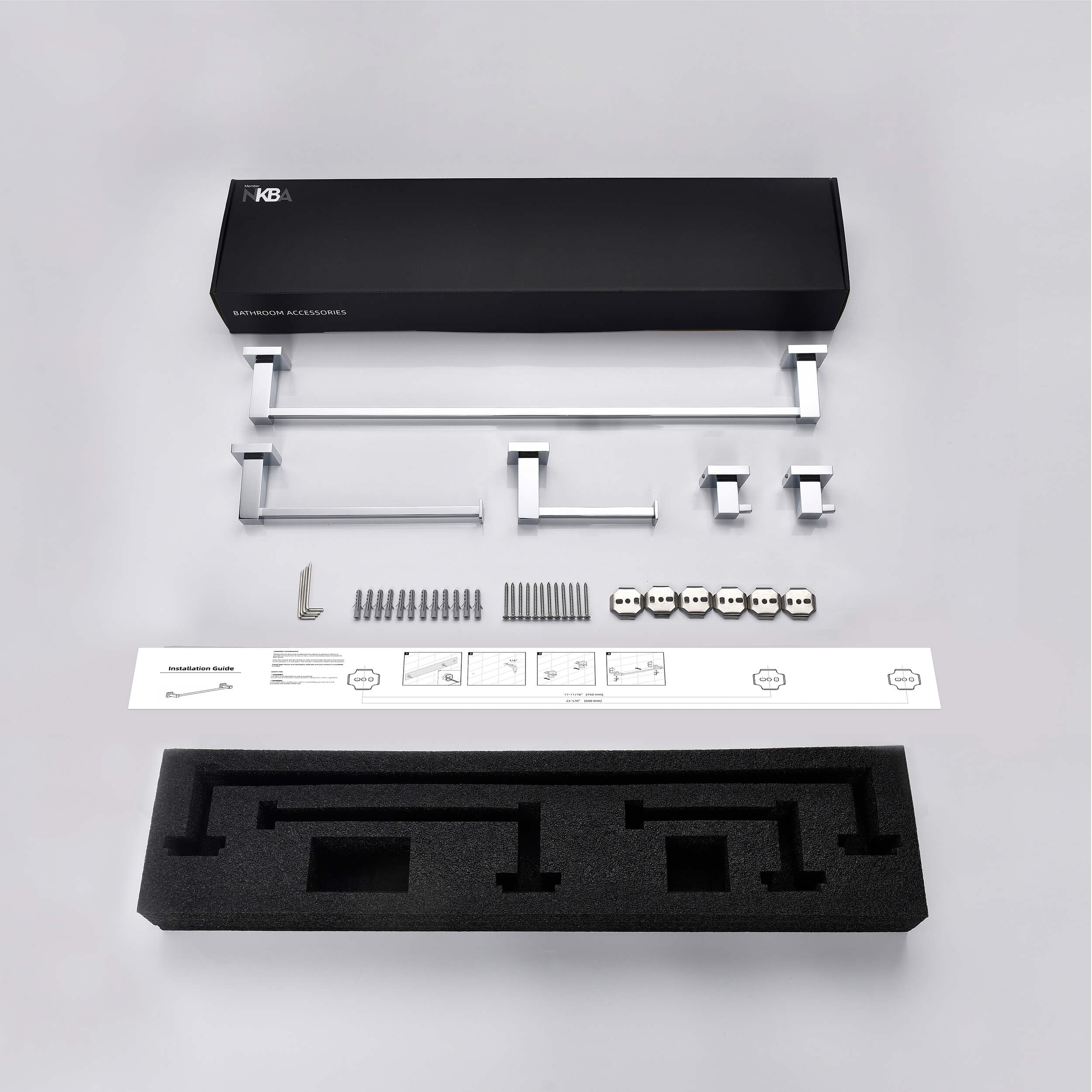 Quadra 5-Piece Bathroom Hardware Set - C-CBA15-5 - Shop at Home Craft Studio - 27