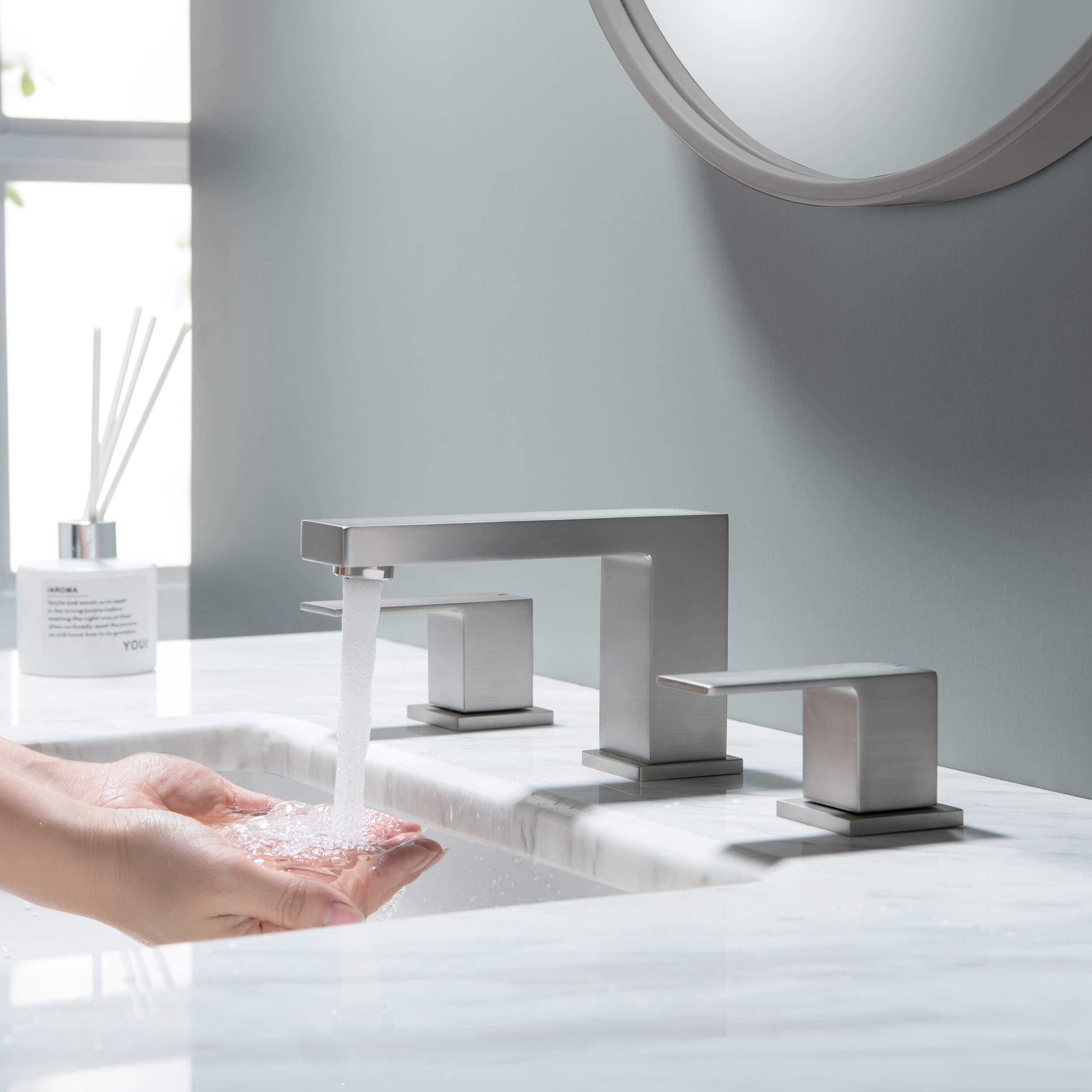 Quadra 8" Widespread Bathroom Sink Faucet with Drain Assembly - CBF-1024 - Shop at Home Craft Studio - 10