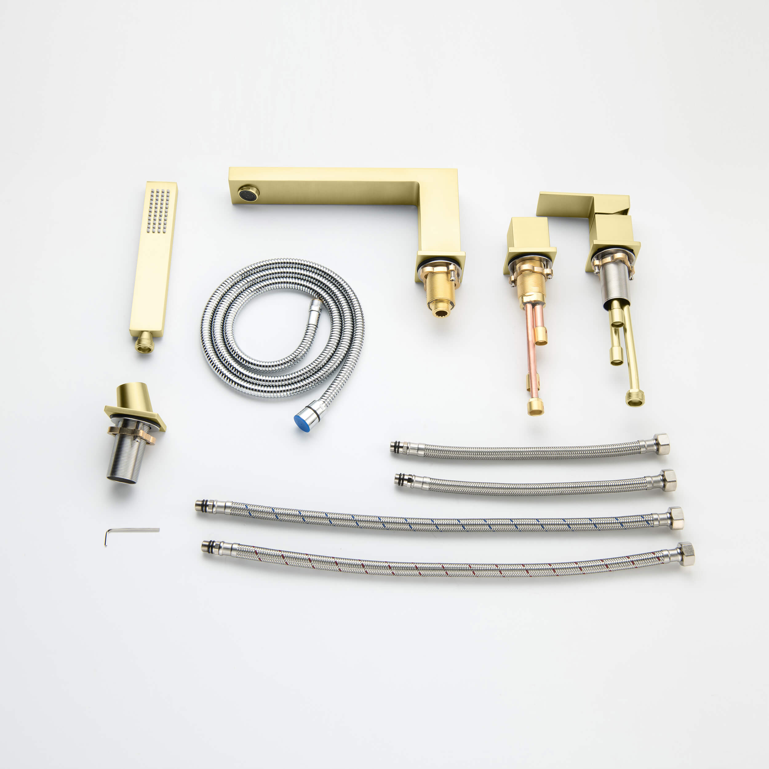 Quadra Deck Mounted Roman Bathtub Faucet with Hand Shower - CTF-3102 - Shop at Home Craft Studio - 10