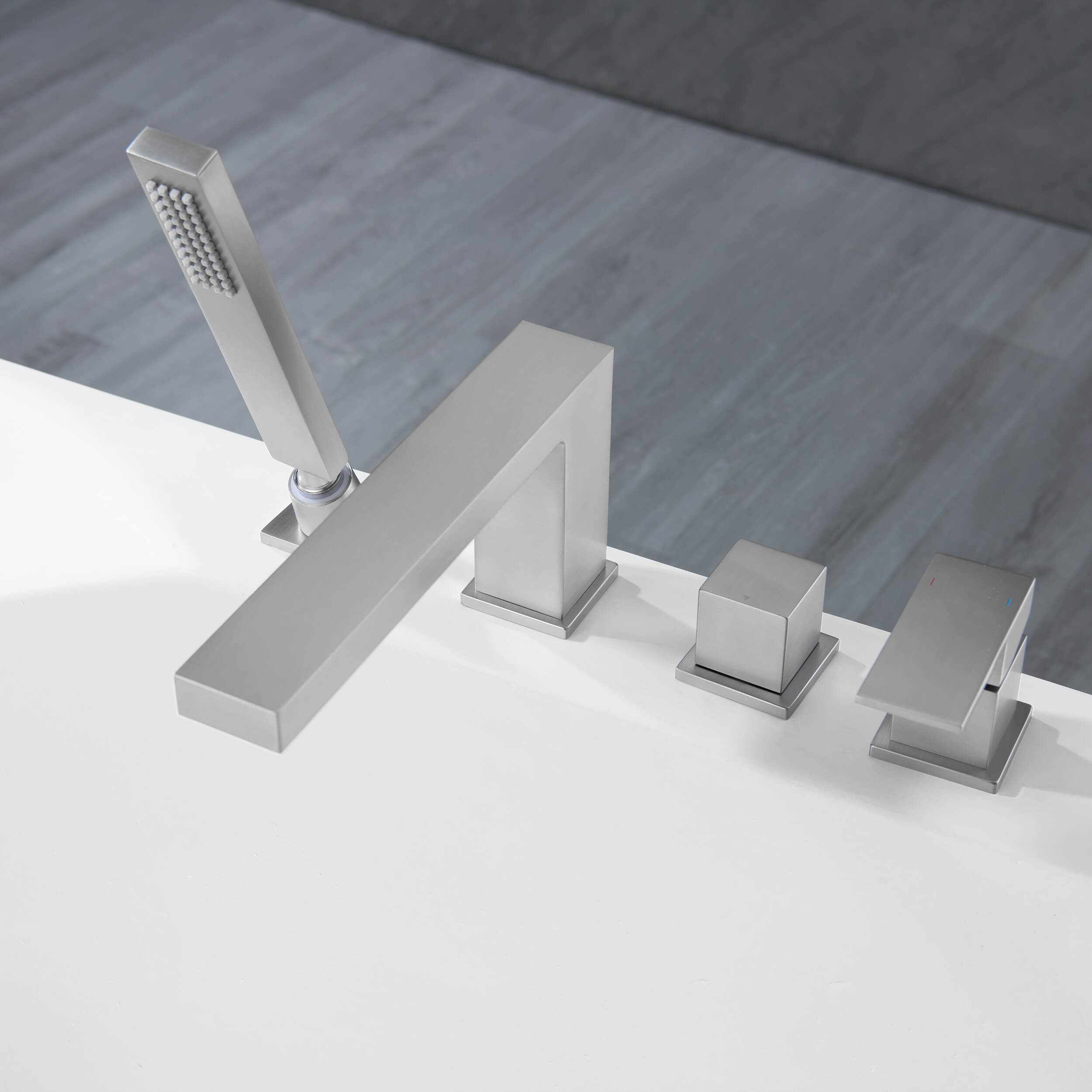 Quadra Deck Mounted Roman Bathtub Faucet with Hand Shower - CTF-3102 - Shop at Home Craft Studio - 14