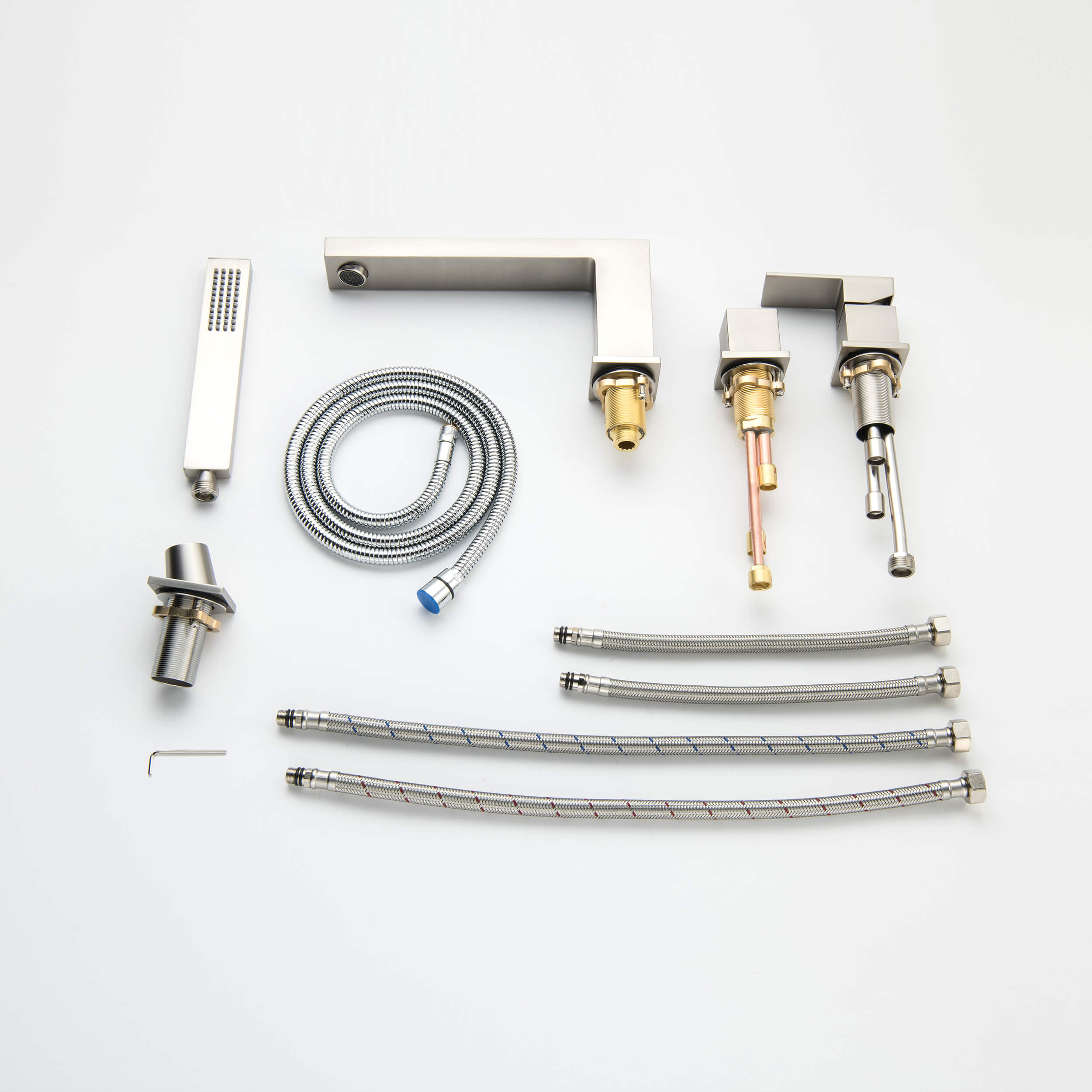 Quadra Deck Mounted Roman Bathtub Faucet with Hand Shower - CTF-3102 - Shop at Home Craft Studio - 22