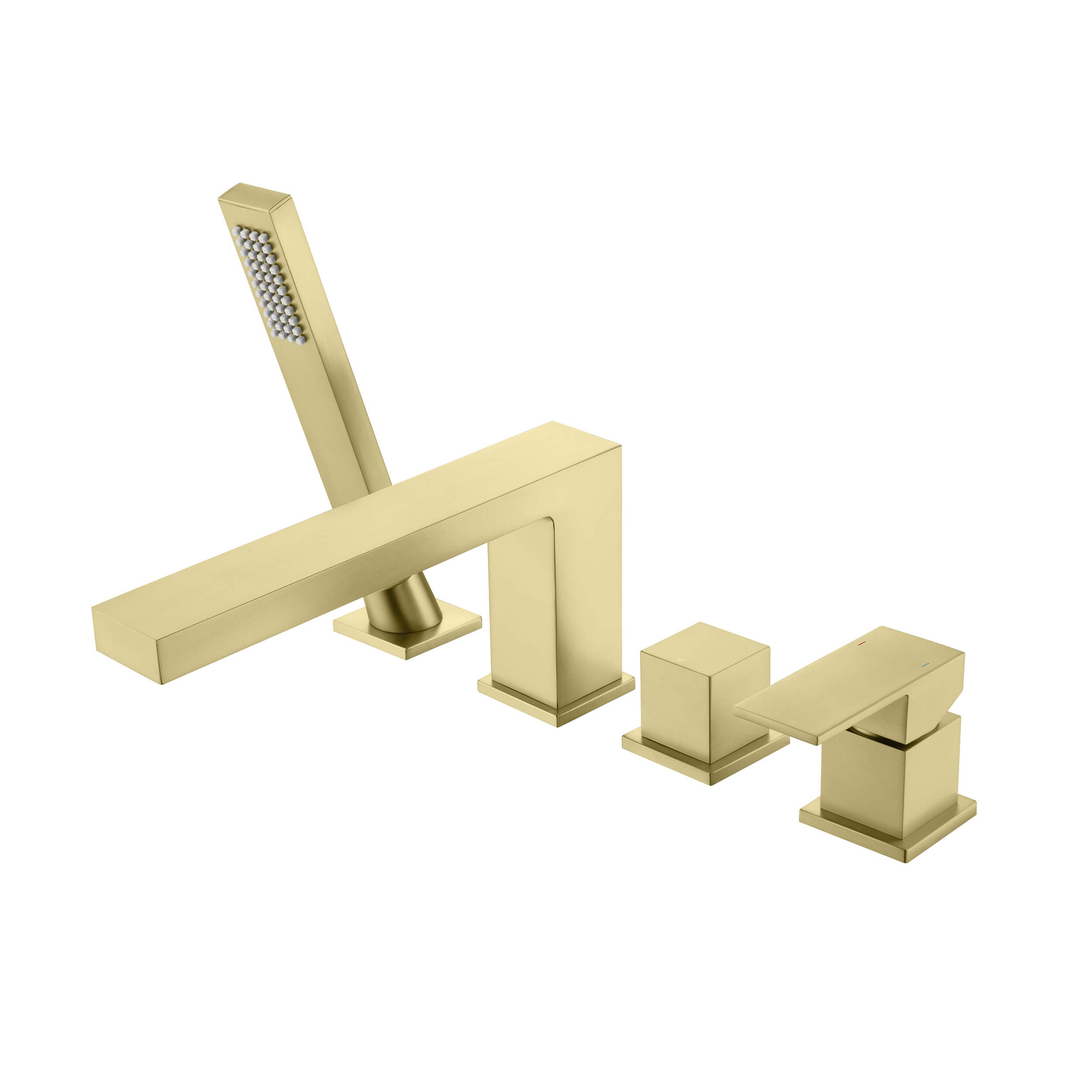 Quadra Deck Mounted Roman Bathtub Faucet with Hand Shower - CTF-3102 - Shop at Home Craft Studio - 12