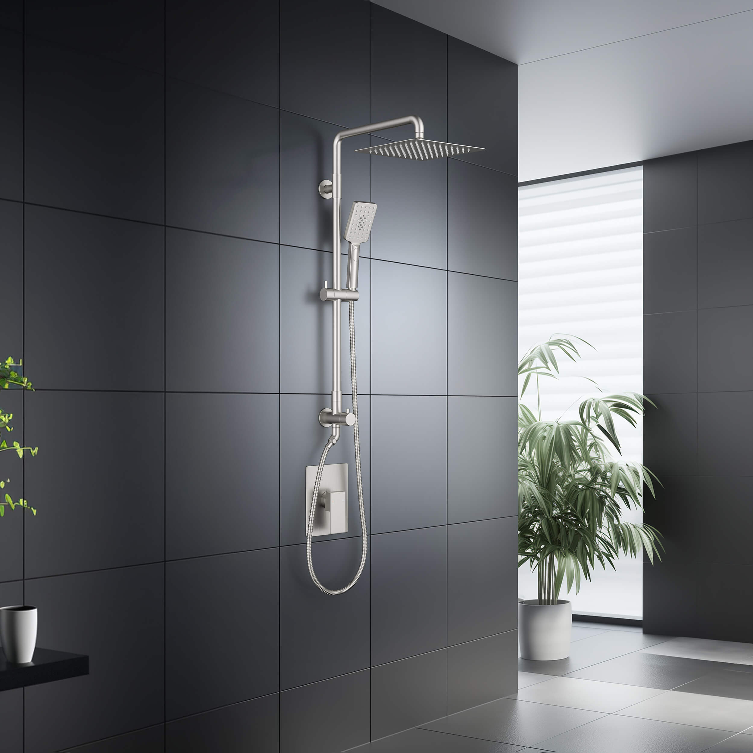 Quadra Pressure Balanced 2-Function Wall Mount Shower Column with Rough In Valve - CSC-4104 - Shop at Home Craft Studio - 11