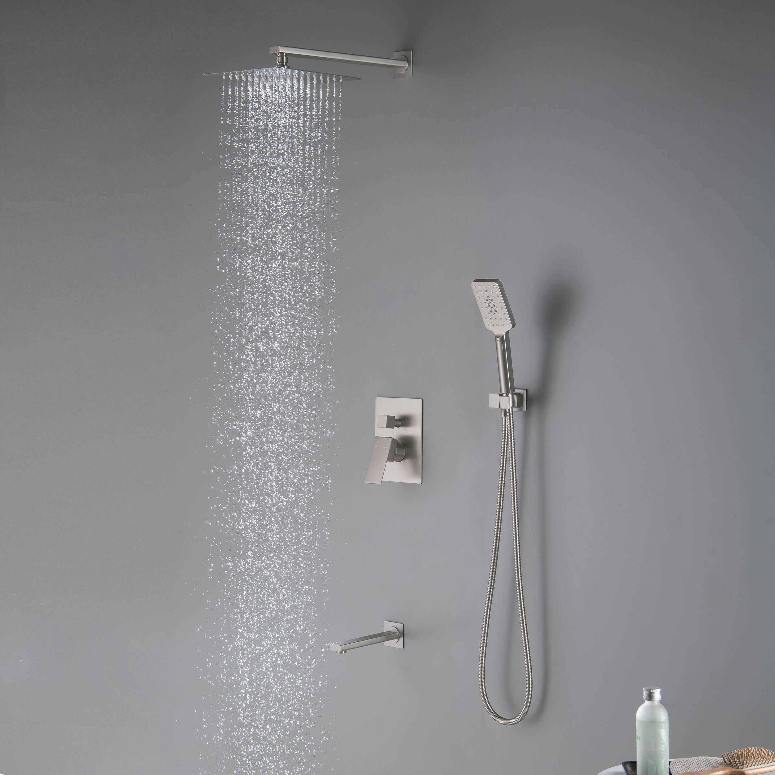Quadra Pressure Balanced 3-Function Wall Mount Shower System with Rough-In Valve - CSF-4006 - Shop at Home Craft Studio - 16