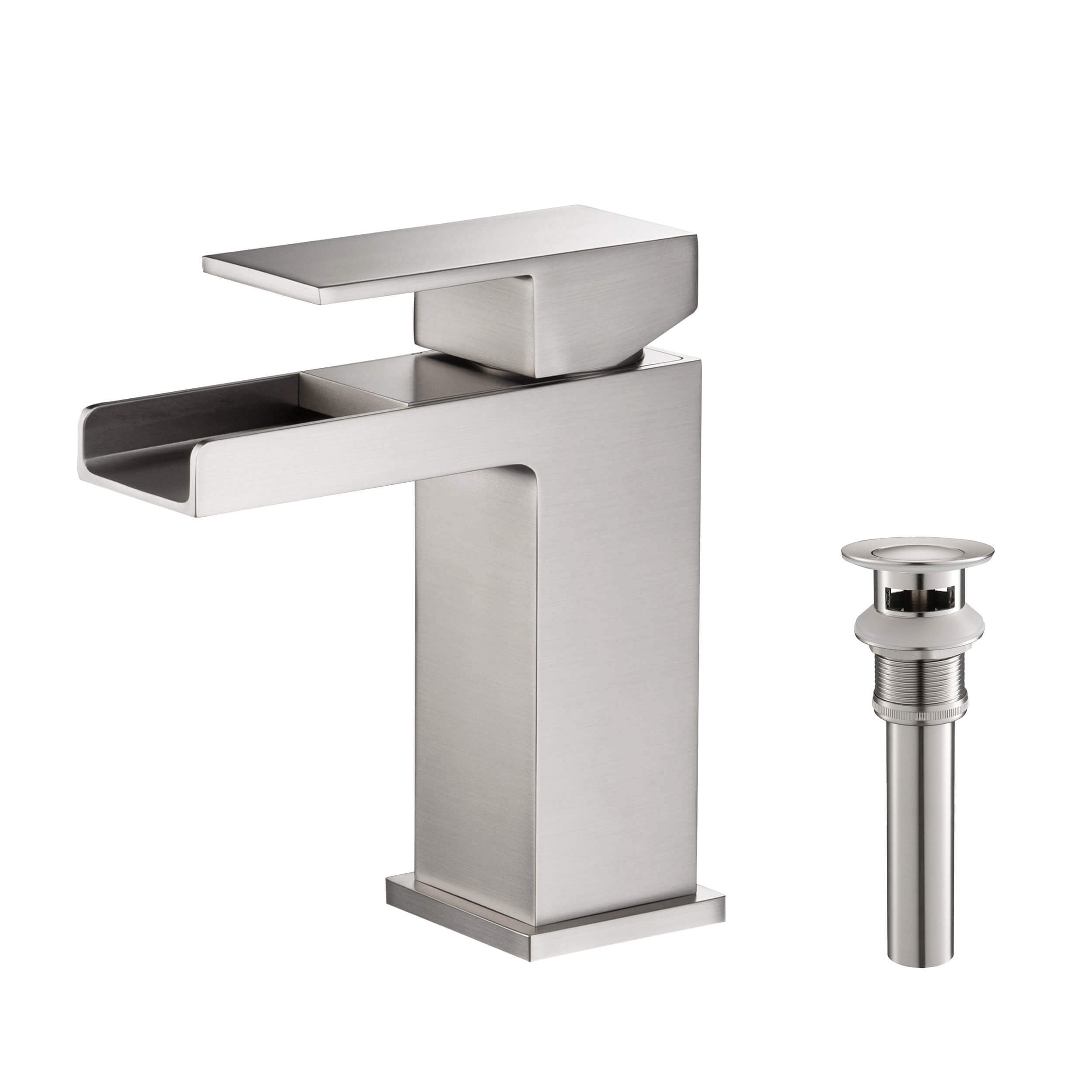 Quadra Waterfall Single Handle Bathroom Vanity Sink Faucet with Pop Up Drain - CBF-1004 - Shop at Home Craft Studio - 6