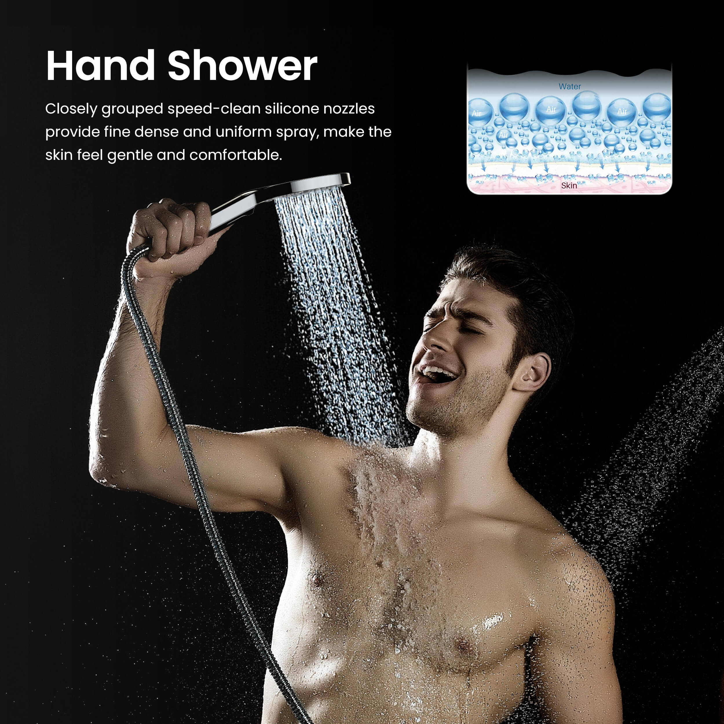 Quadro Premium ABS 3 Mode Handheld Shower Head - HS101 - Shop at Home Craft Studio - 9