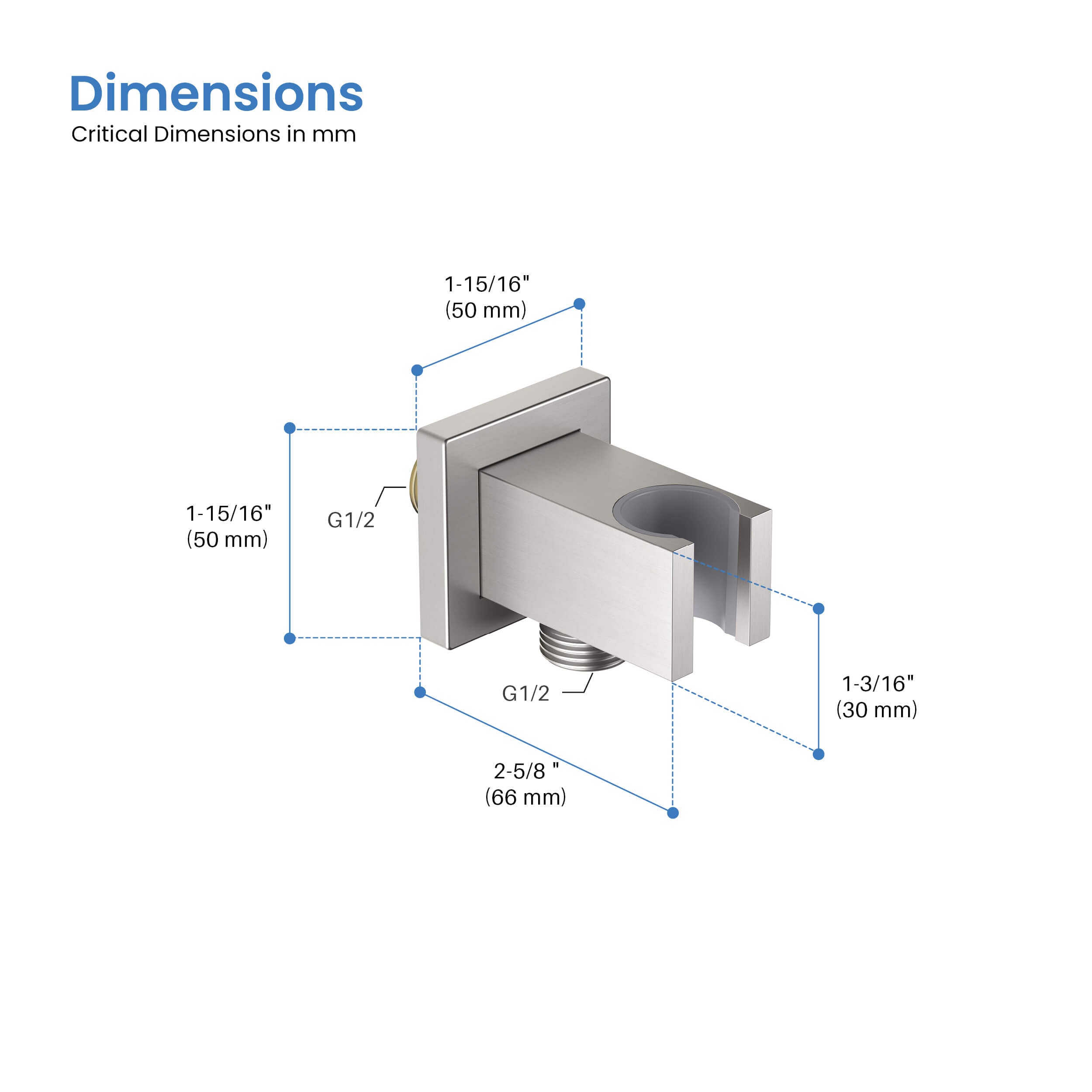 Quadro Wall Mounted Handheld shower Holder - HSH103 - Shop at Home Craft Studio - 6