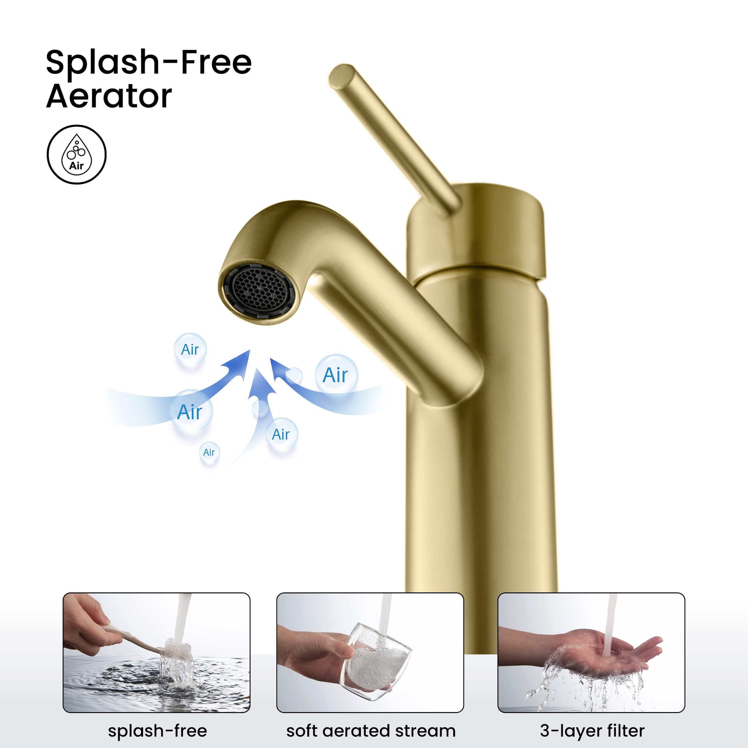 Value Collection - Single Handle Bathroom Vanity Sink Faucet with Pop Up Drain - F201 - Shop at Home Craft Studio - 5