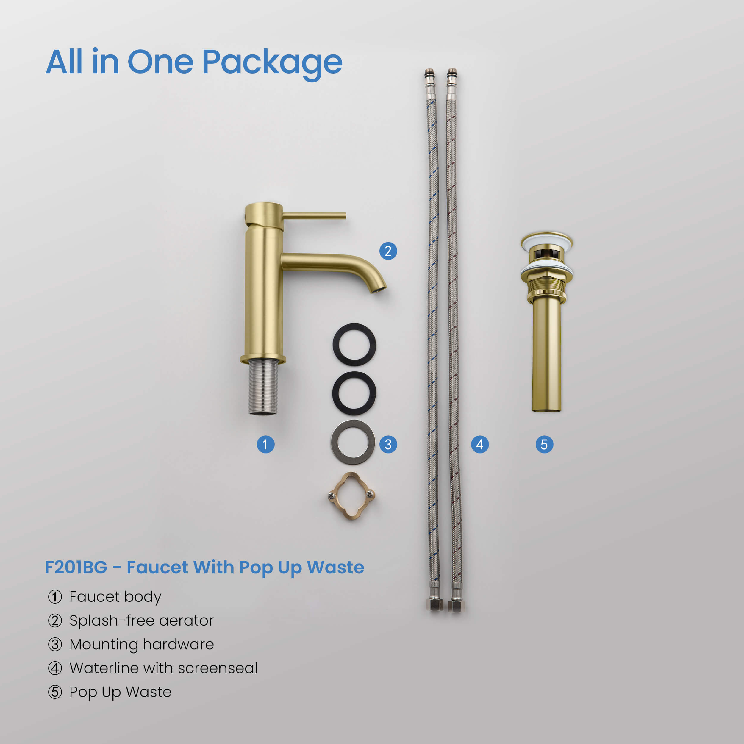 Value Collection - Single Handle Bathroom Vanity Sink Faucet with Pop Up Drain - F201 - Shop at Home Craft Studio - 7