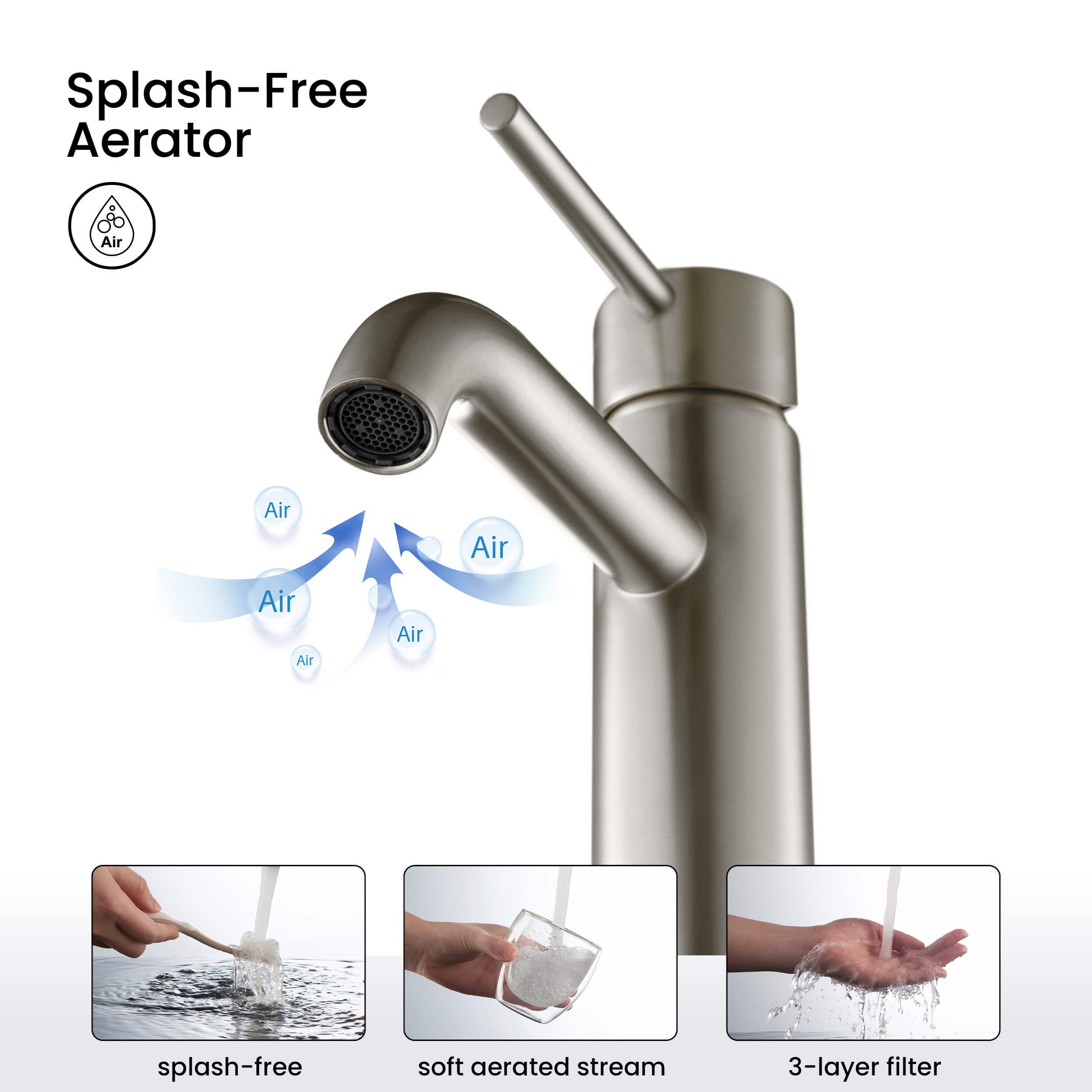 Value Collection - Single Handle Bathroom Vanity Sink Faucet with Pop Up Drain - F201 - Shop at Home Craft Studio - 13