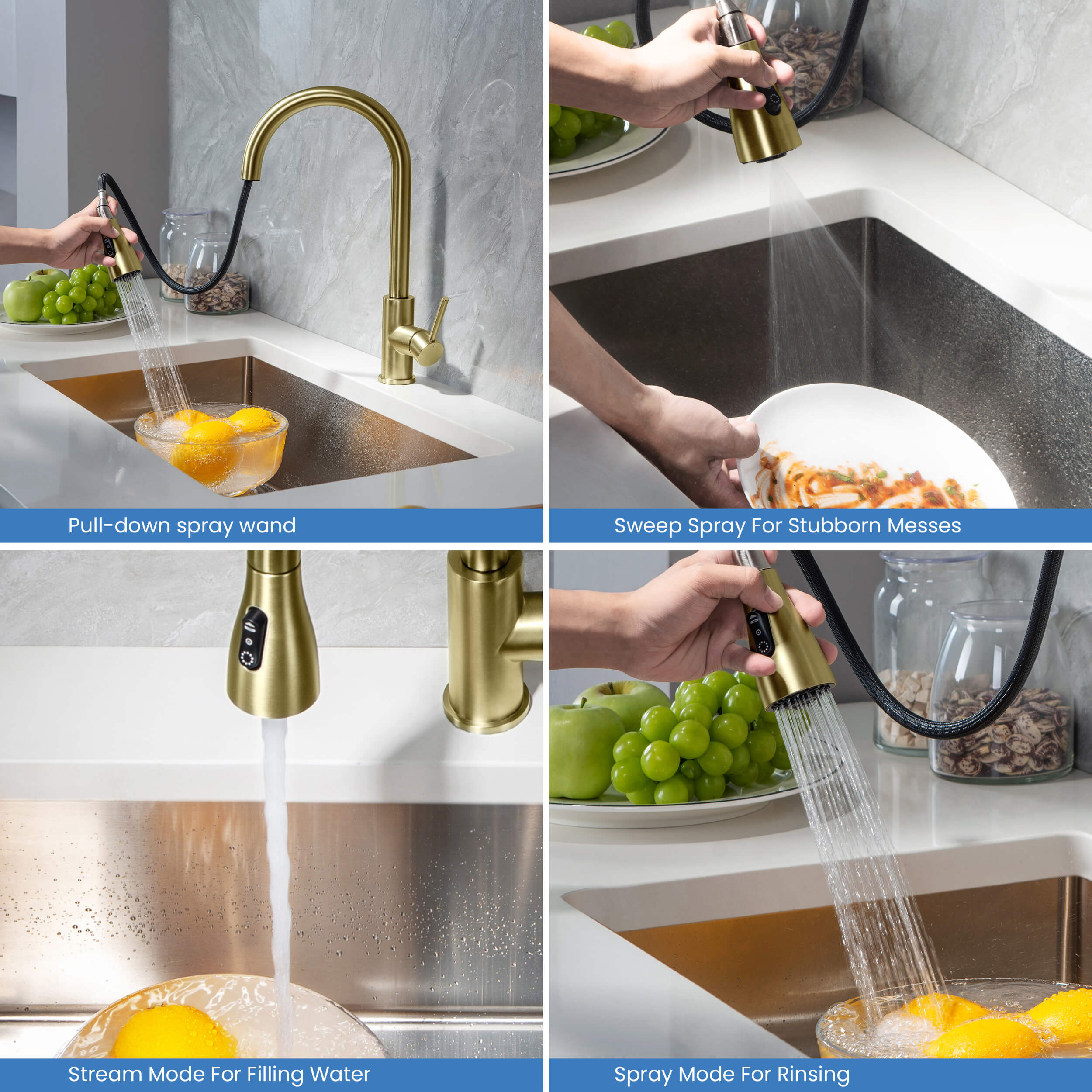 Value Collection - Single Handle Pull Down Kitchen Faucet - F102 - Shop at Home Craft Studio - 5