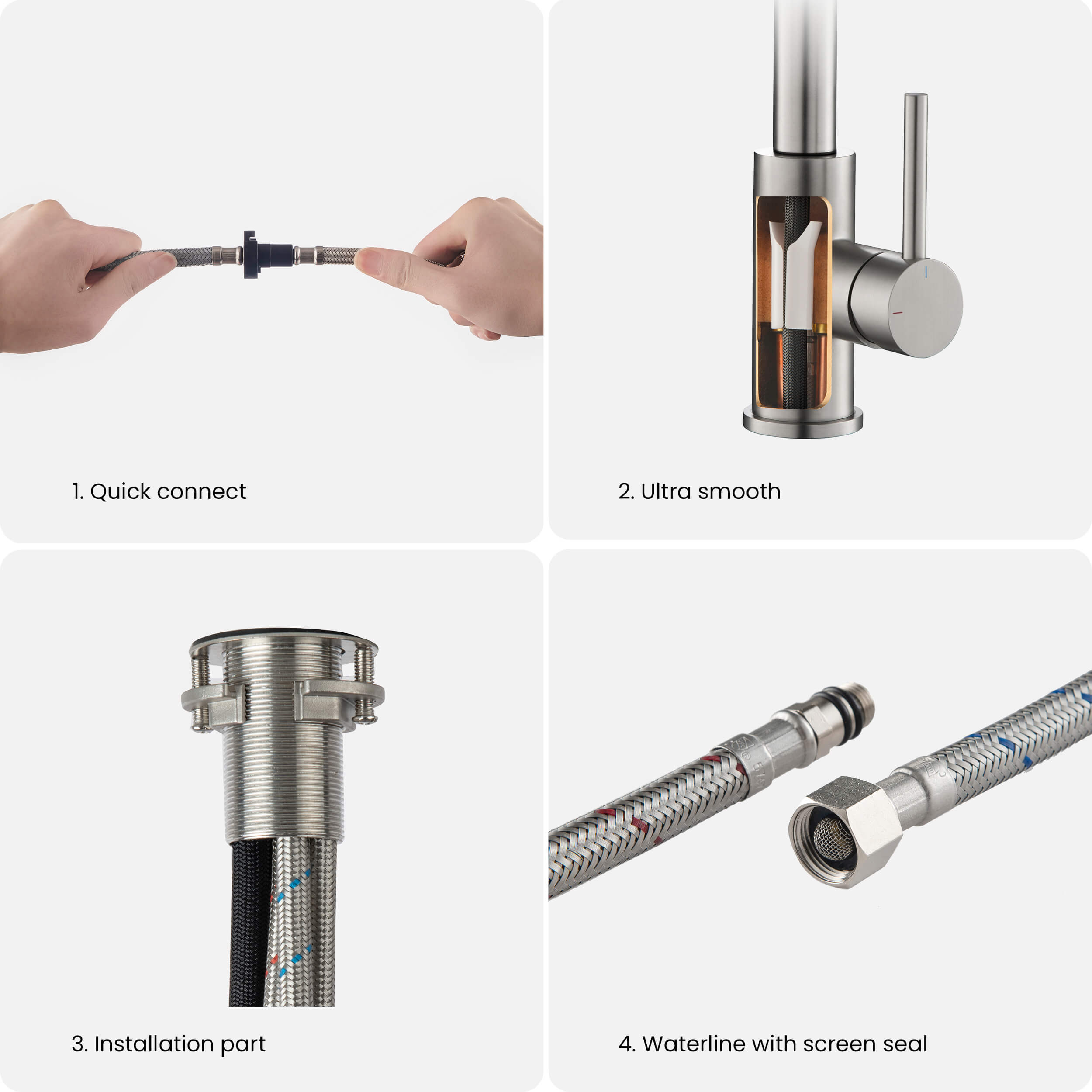 Value Collection - Single Handle Pull Down Kitchen Faucet - F102 - Shop at Home Craft Studio - 14