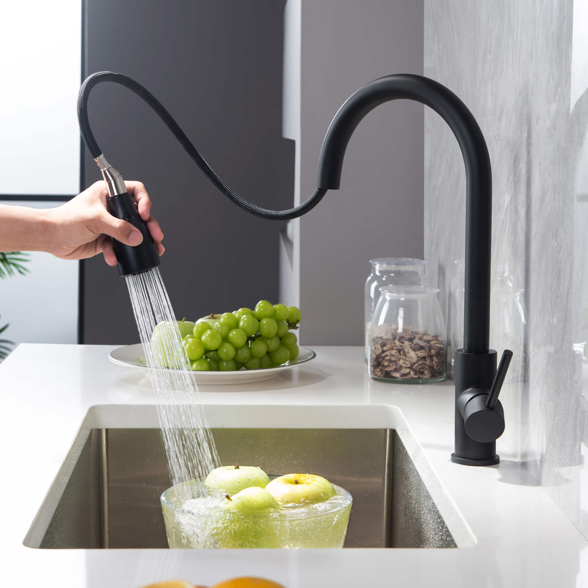 Value Collection - Single Handle Pull Down Kitchen Faucet - F102 - Shop at Home Craft Studio - 17