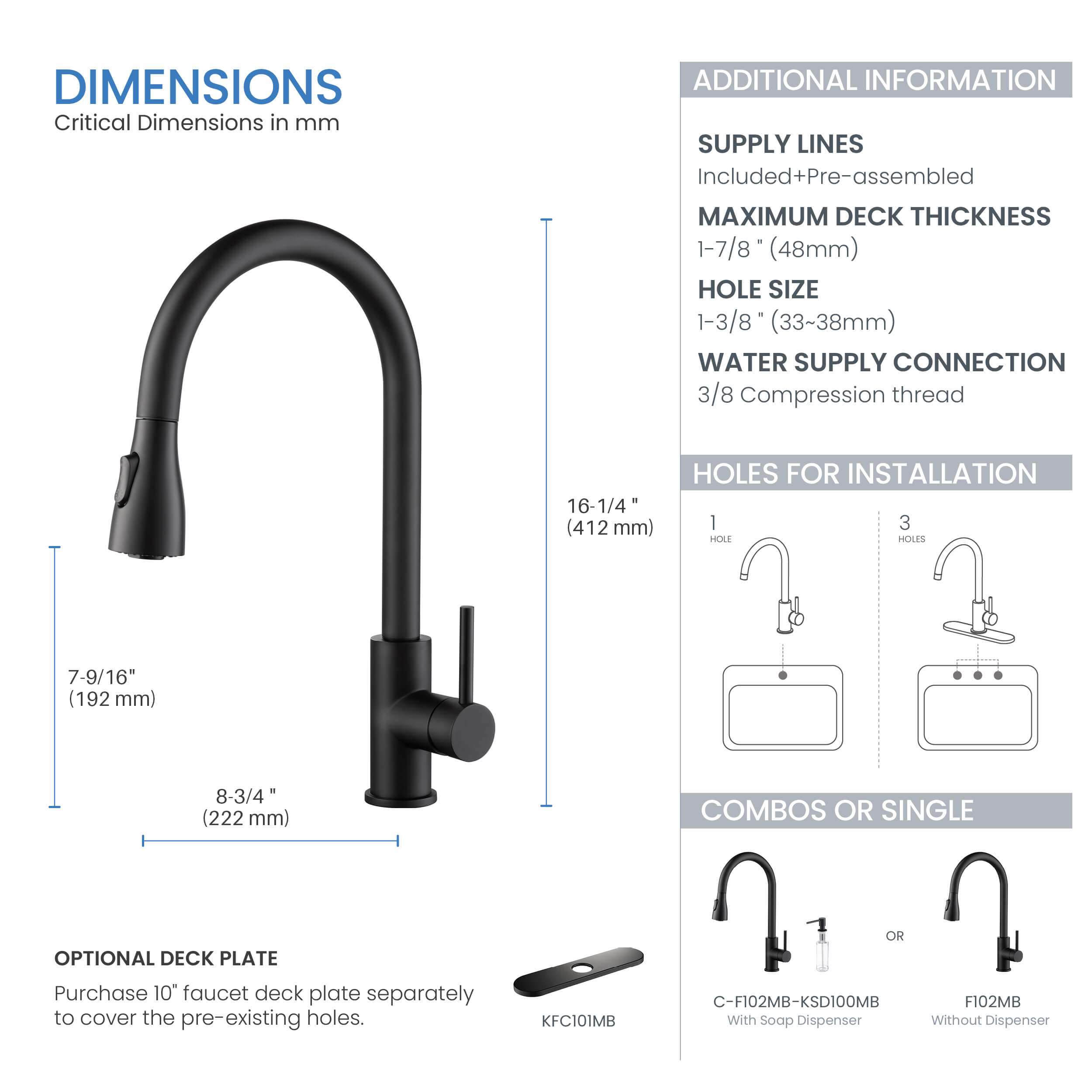 Value Collection - Single Handle Pull Down Kitchen Faucet - F102 - Shop at Home Craft Studio - 24