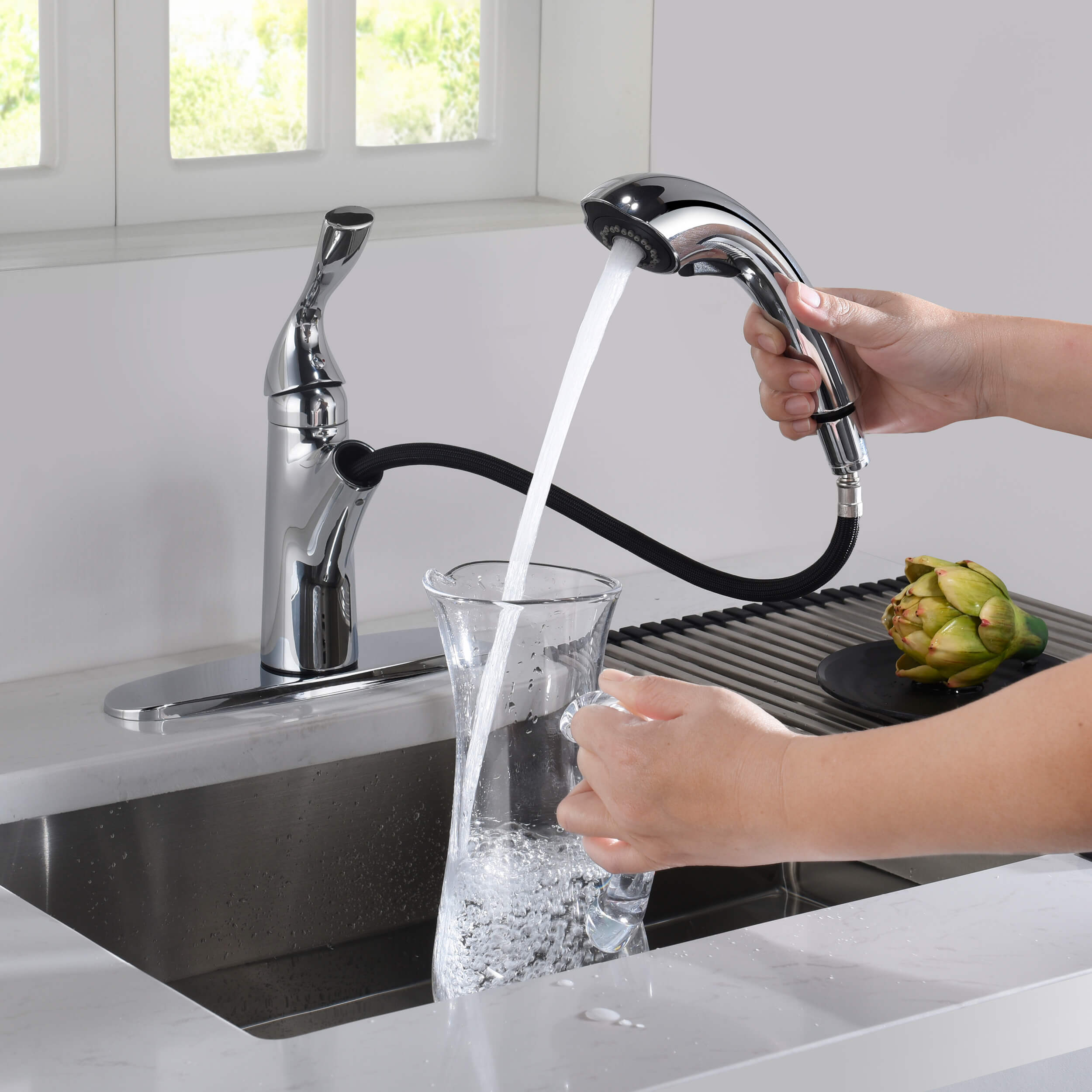 Value Collection - Single Handle Pull Out Kitchen Faucet - F103 - Shop at Home Craft Studio - 13