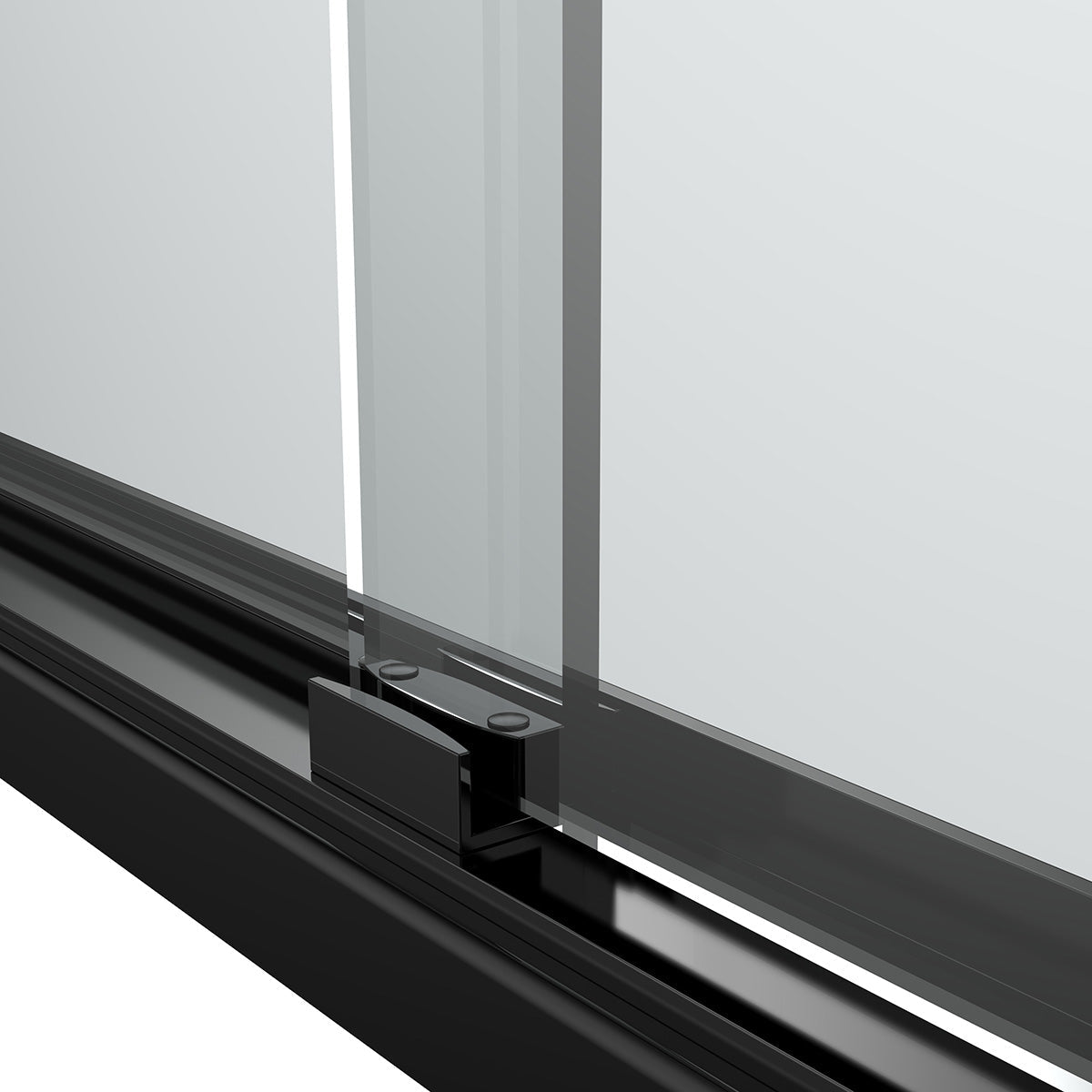 60" AC88 Alex Bypass Series Jet Glaze Shower Door with Klearteck Treatment (3/8" Thickness) (Matte Black)