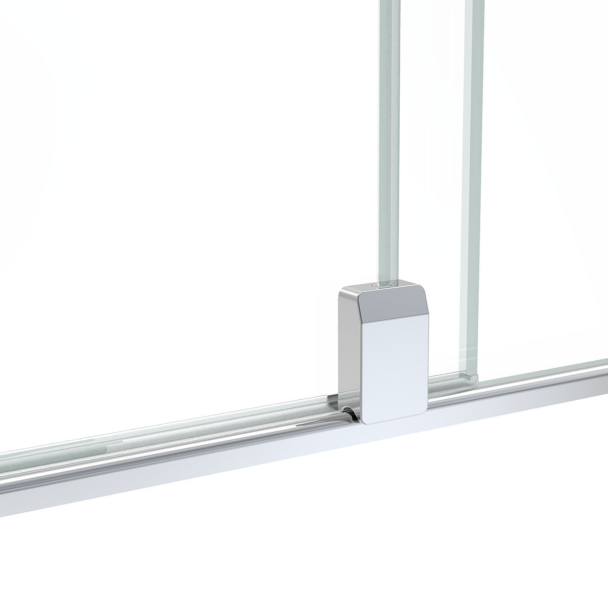 60" KH Frameless Single Sliding Shower Doors with Klearteck Treatment (3/8" Thickness) (Chrome)