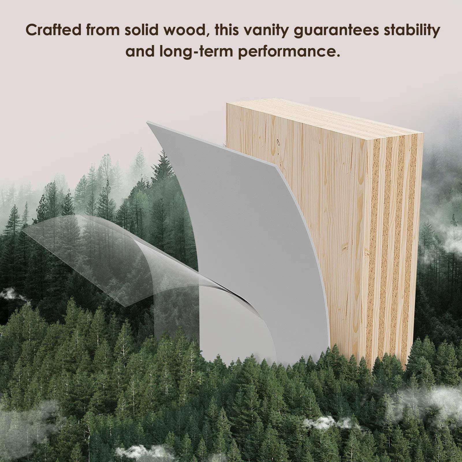 60" V9008 Vanity & Quartz Countertop Double Basins (Matte White)