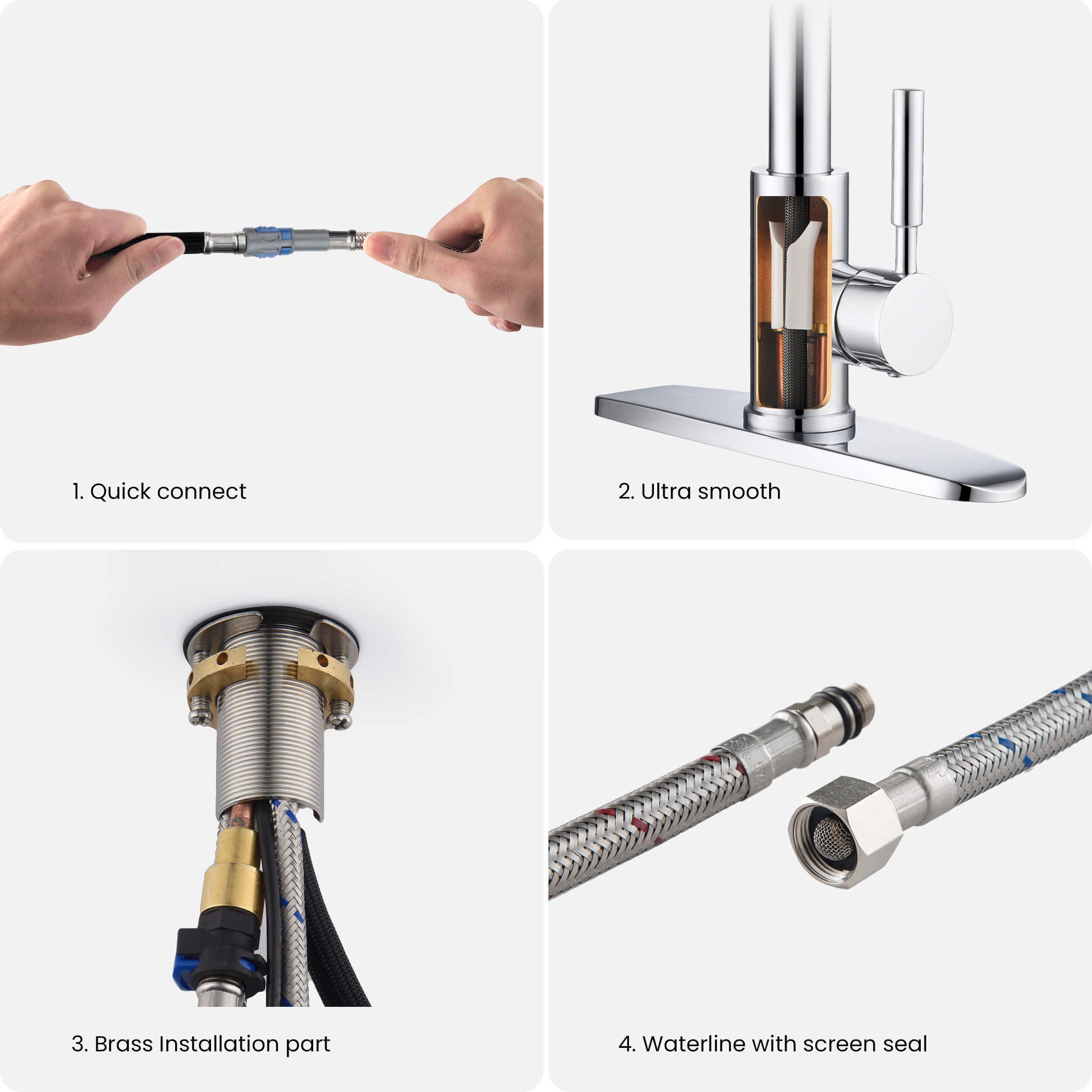 Value Collection - Single Handle Pull Down Kitchen Faucet With Touch Sensor - F102-S