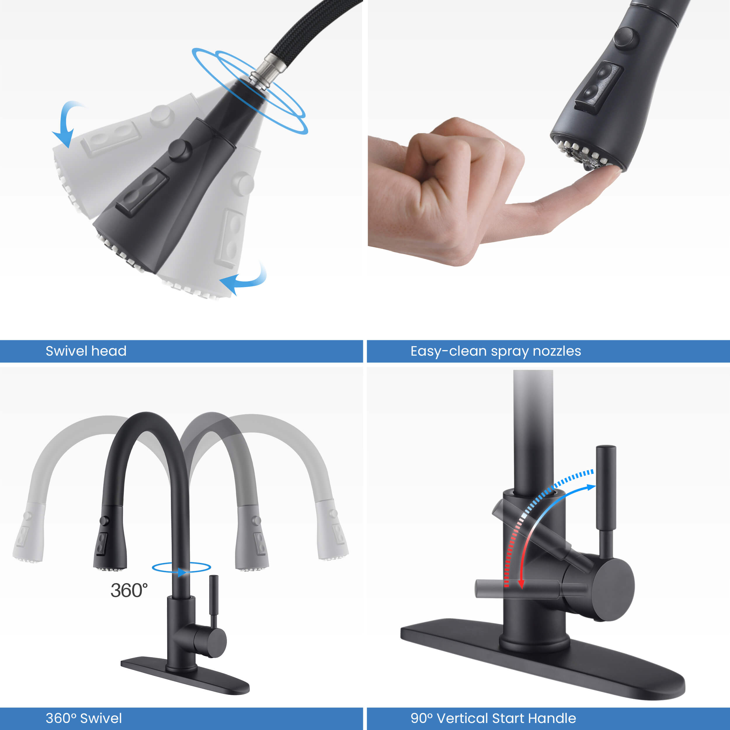 Value Collection - Single Handle Pull Down Kitchen Faucet With Touch Sensor - F102-S