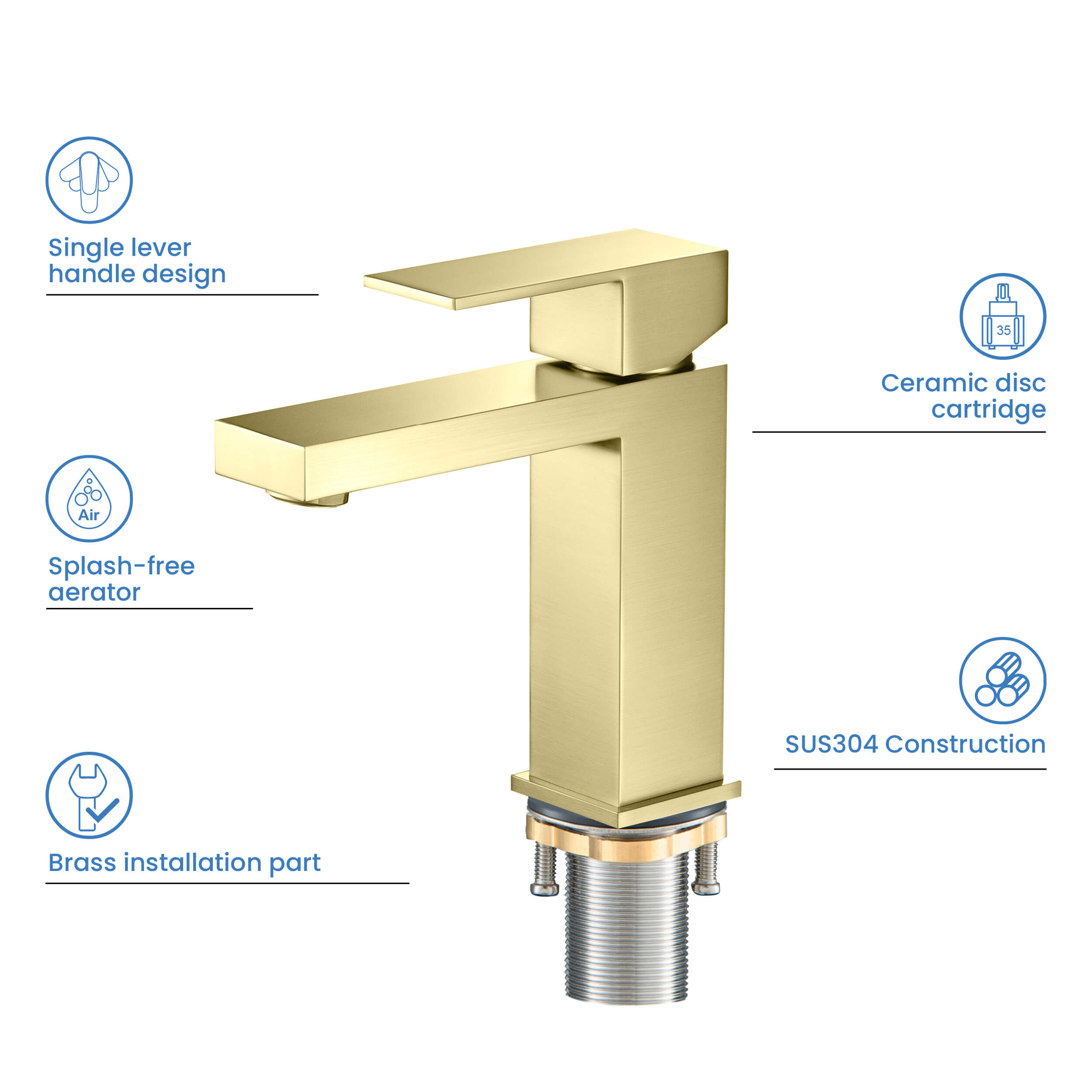 Value Collection - Single Handle Bathroom Vanity Sink Faucet with Pop Up Drain - F202