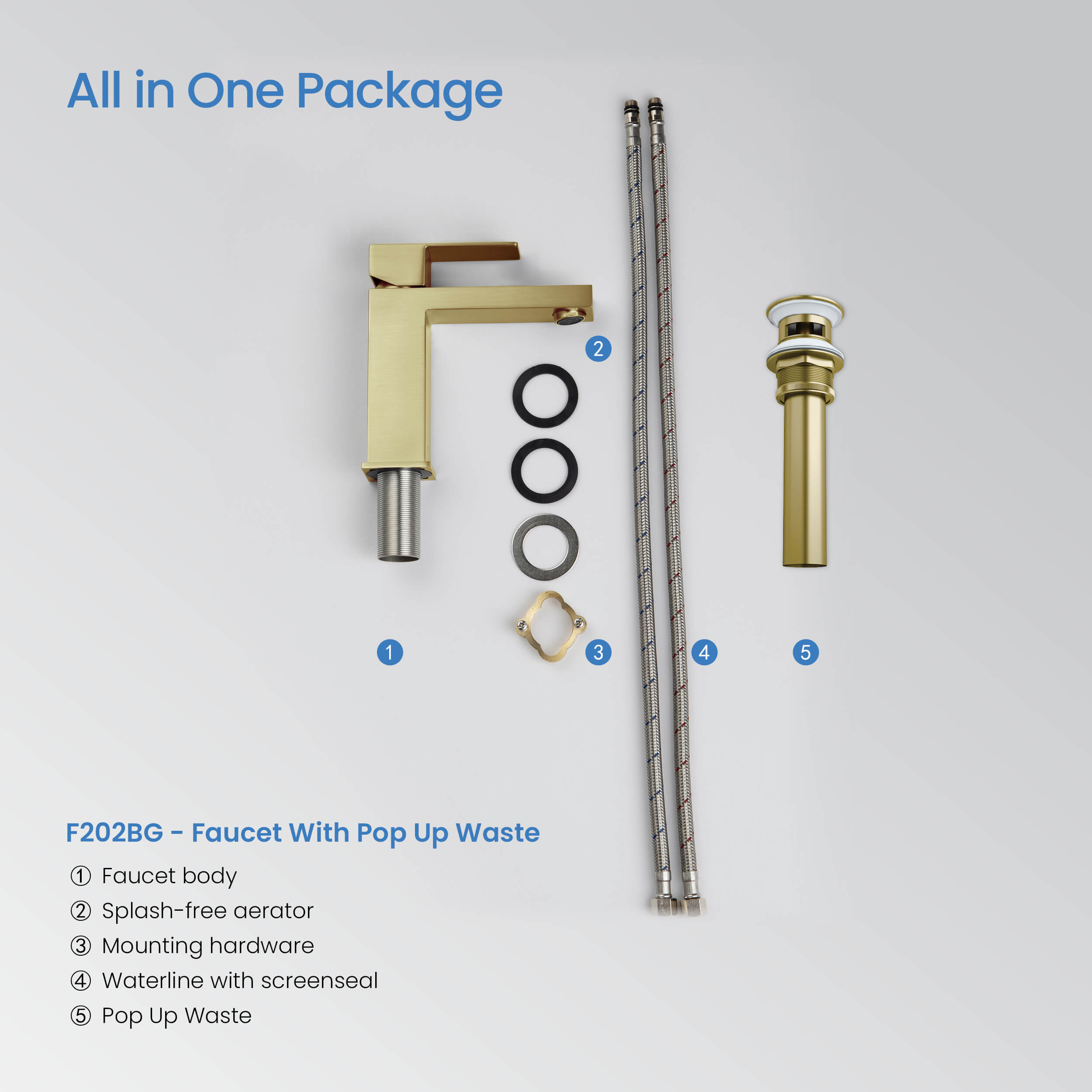 Value Collection - Single Handle Bathroom Vanity Sink Faucet with Pop Up Drain - F202