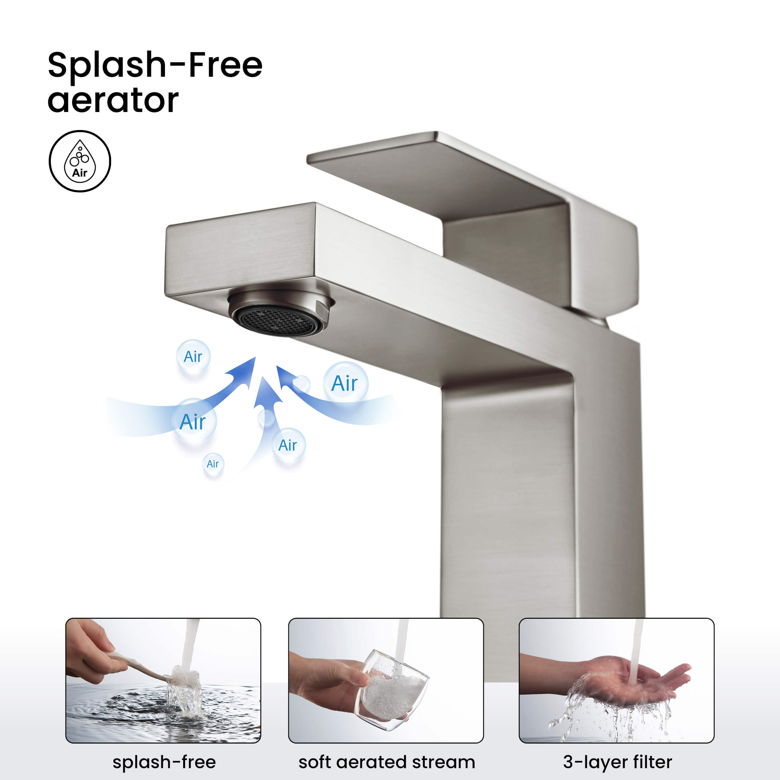 Value Collection - Single Handle Bathroom Vanity Sink Faucet with Pop Up Drain - F202