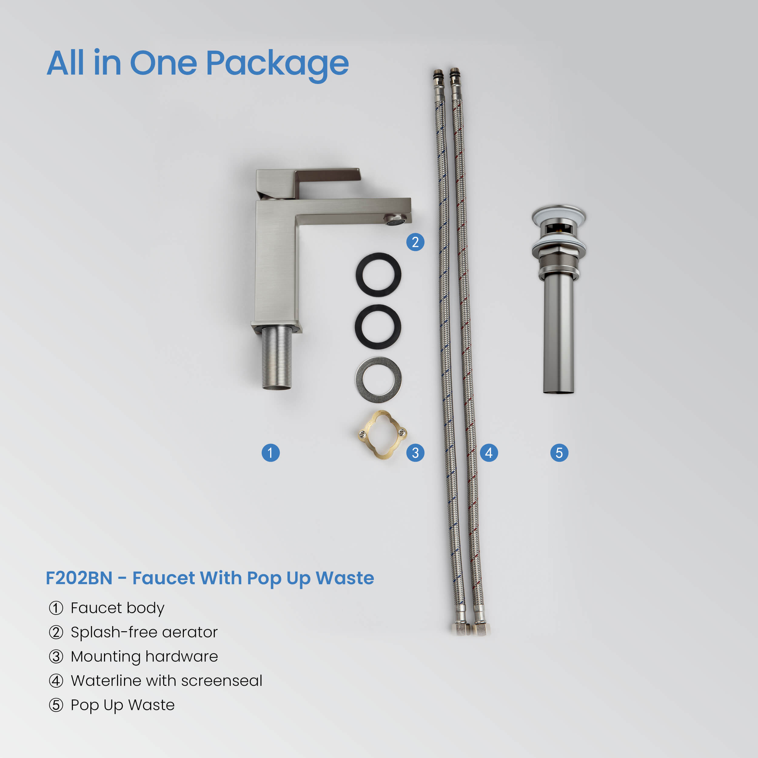 Value Collection - Single Handle Bathroom Vanity Sink Faucet with Pop Up Drain - F202