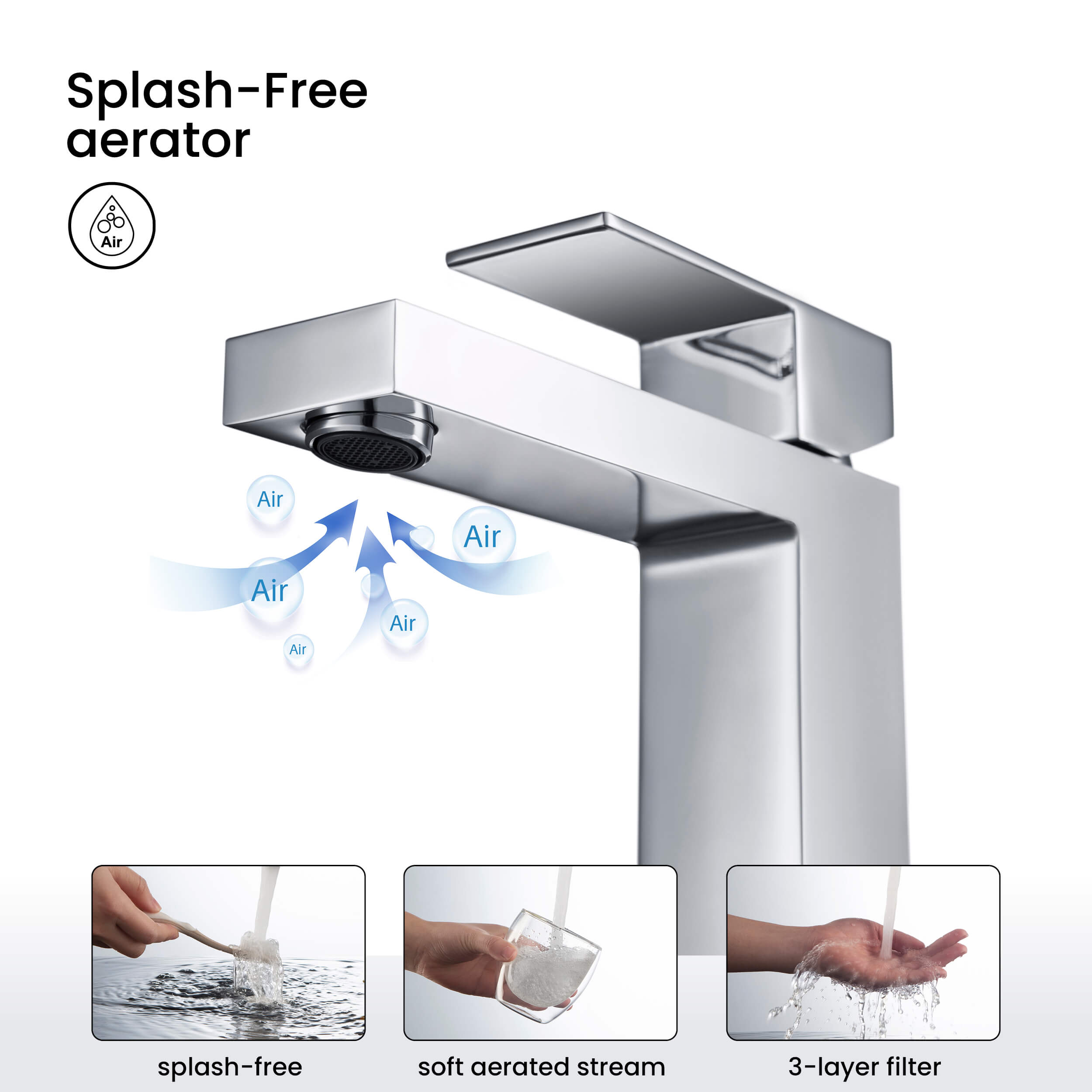 Value Collection - Single Handle Bathroom Vanity Sink Faucet with Pop Up Drain - F202