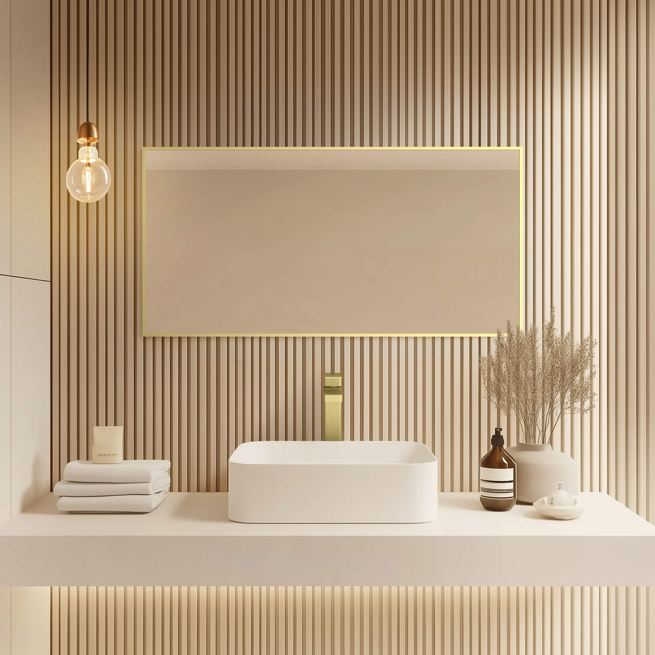 18" x 36" Shatterproof Wall Mount Metal Frame Mirror - FM1-1836