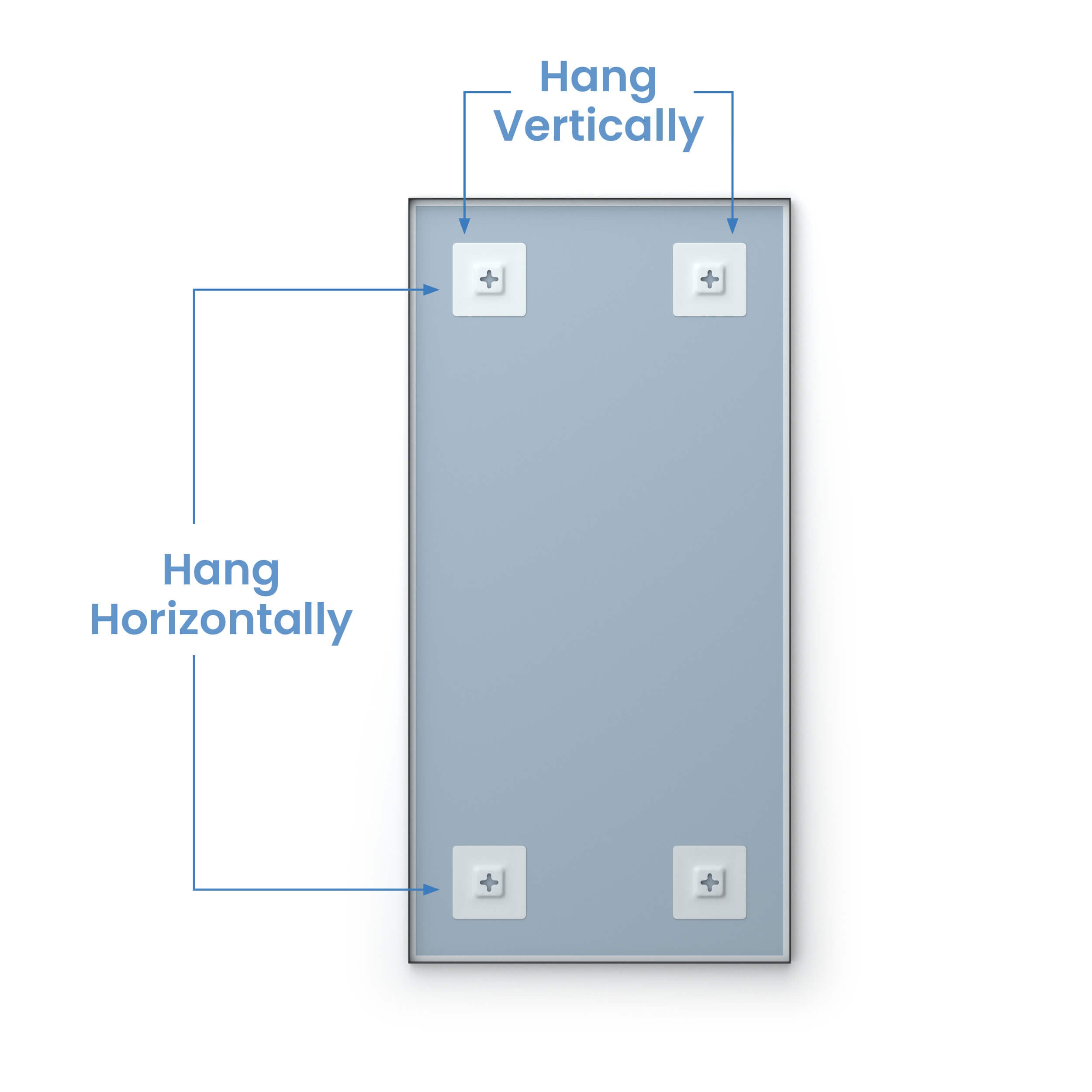 18" x 36" Shatterproof Wall Mount Metal Frame Mirror - FM1-1836