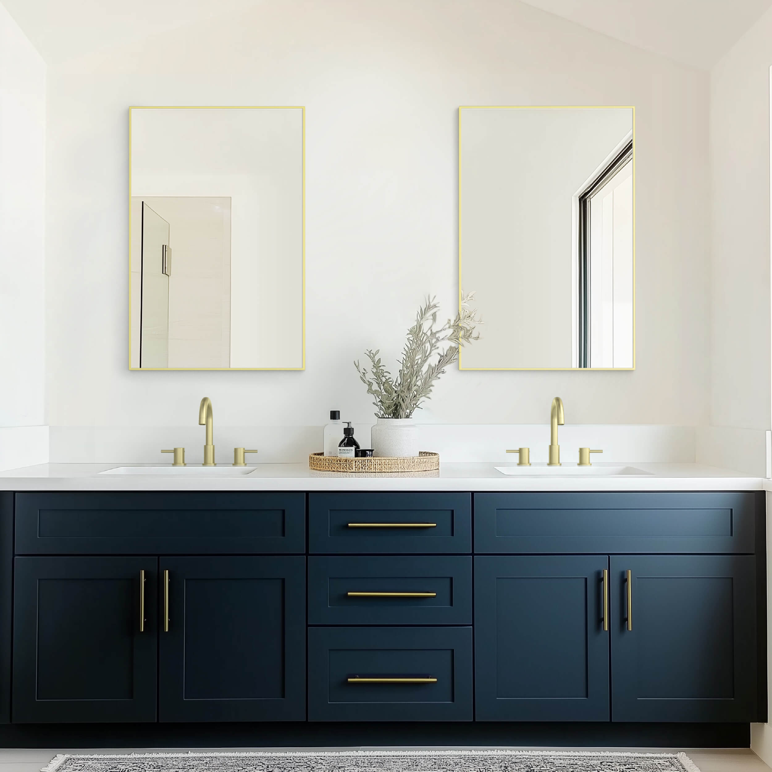 24" x 36" Shatterproof Wall Mount Metal Frame Mirror - FM1-2436