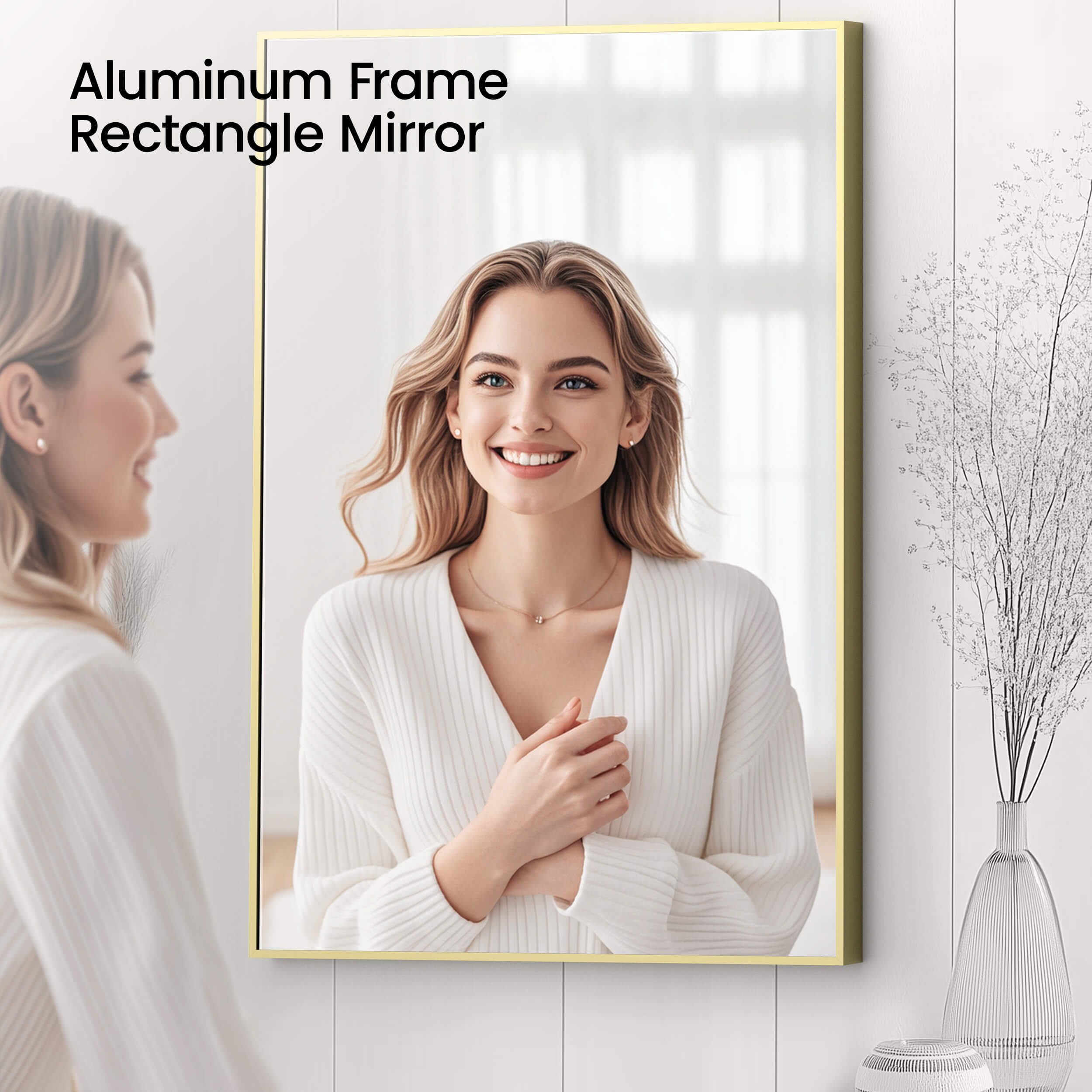 24" x 36" Shatterproof Wall Mount Metal Frame Mirror - FM1-2436