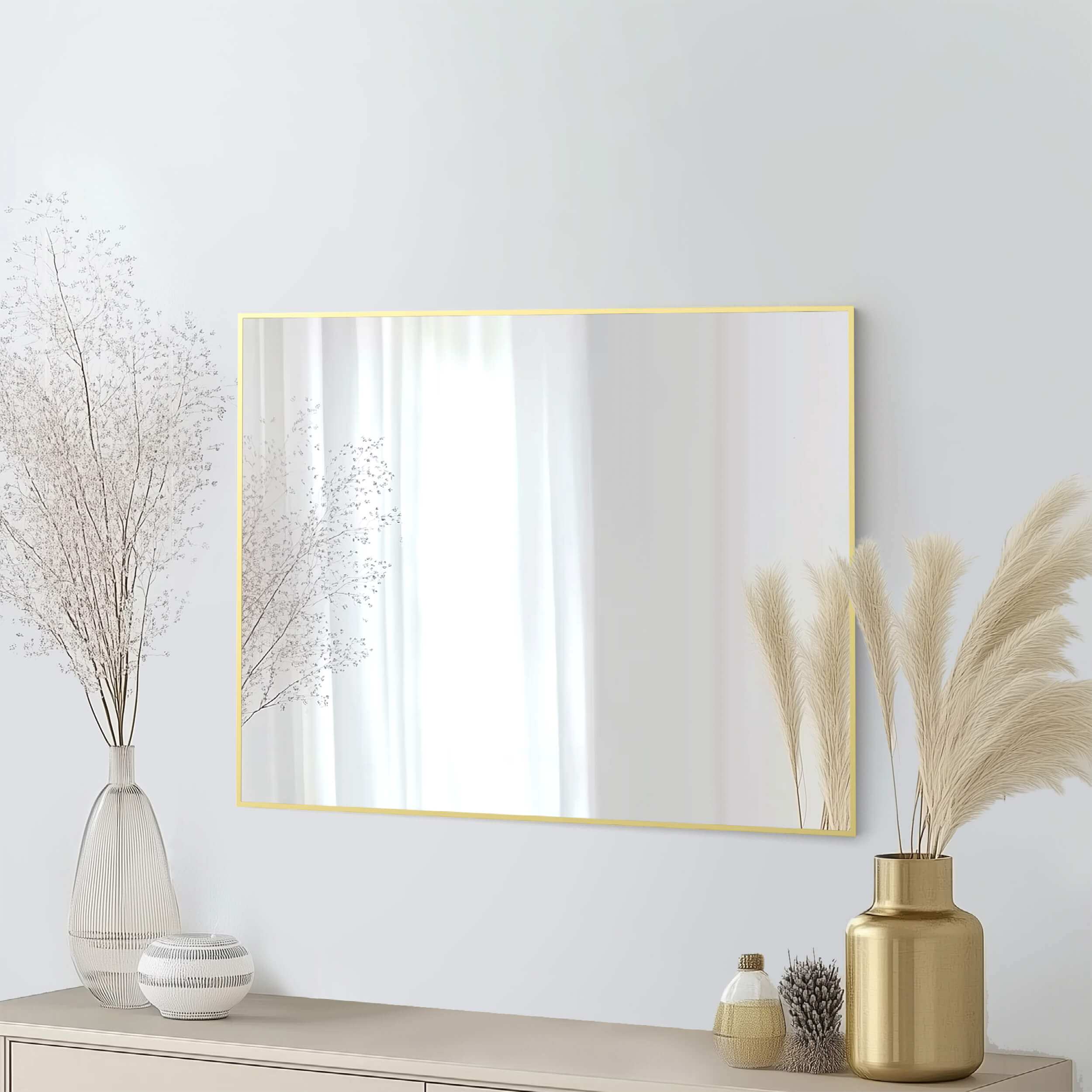 30" x 36" Shatterproof Wall Mount Metal Frame Mirror - FM1-3036