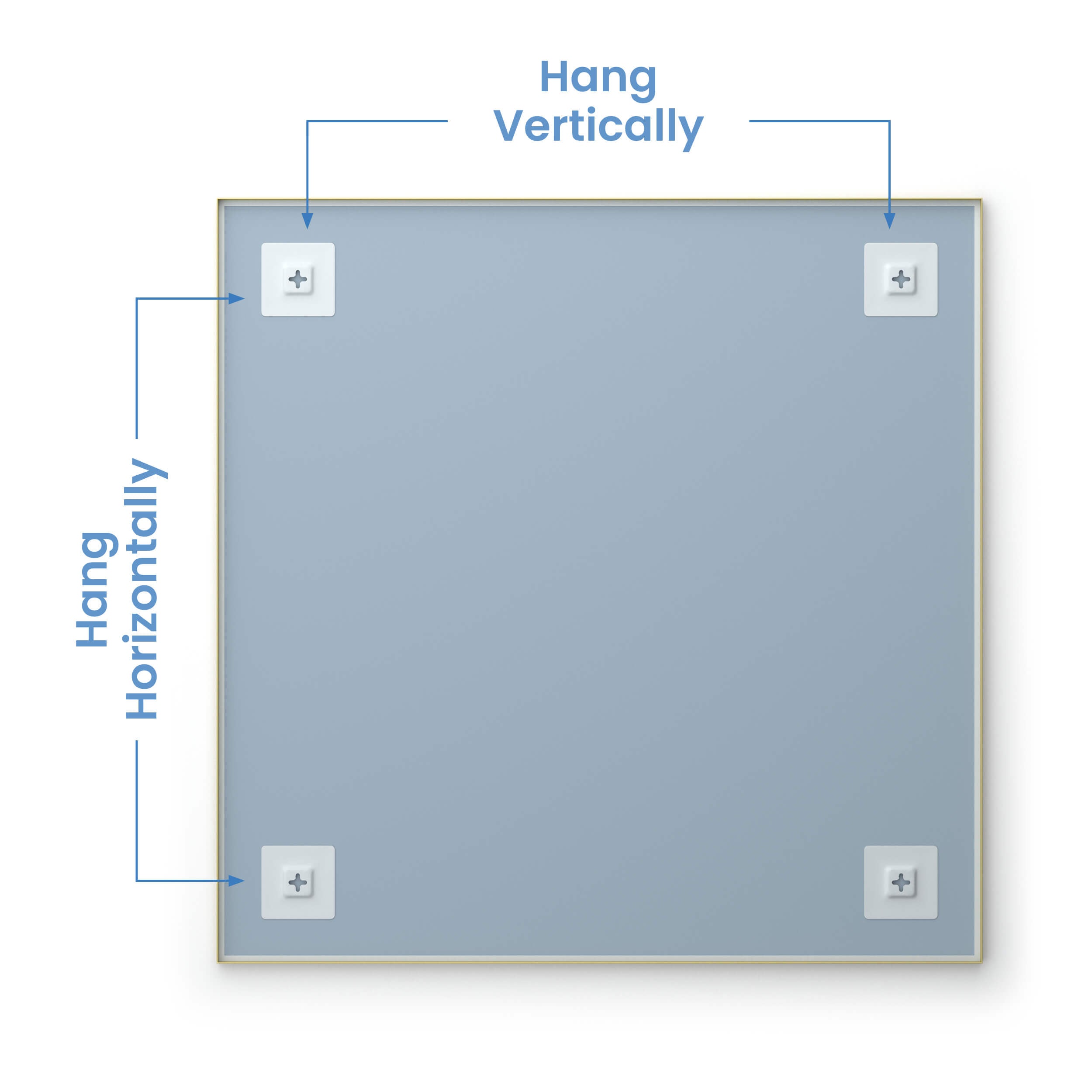 36" x 36" Shatterproof Wall Mount Metal Frame Mirror - FM1-3636