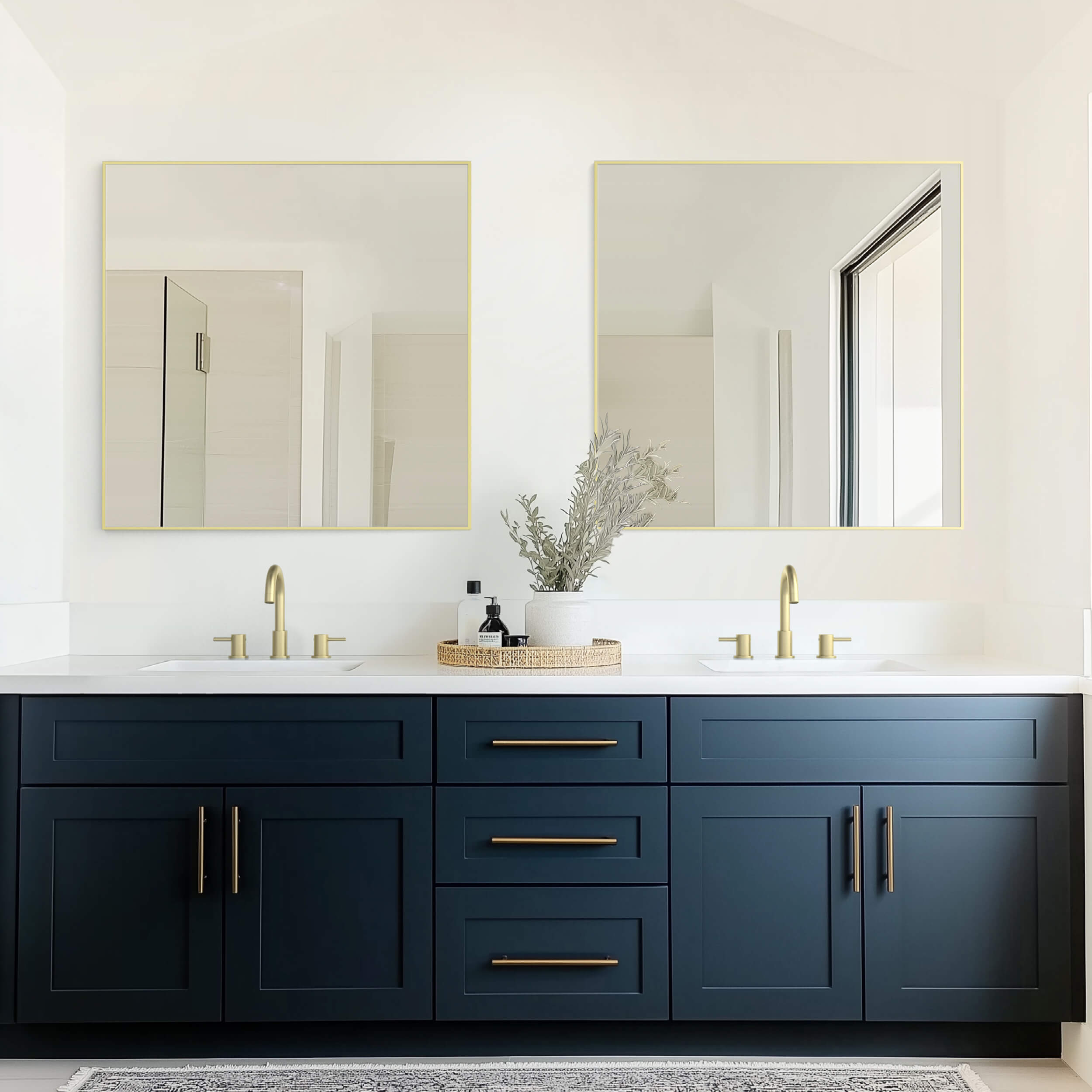 36" x 36" Shatterproof Wall Mount Metal Frame Mirror - FM1-3636